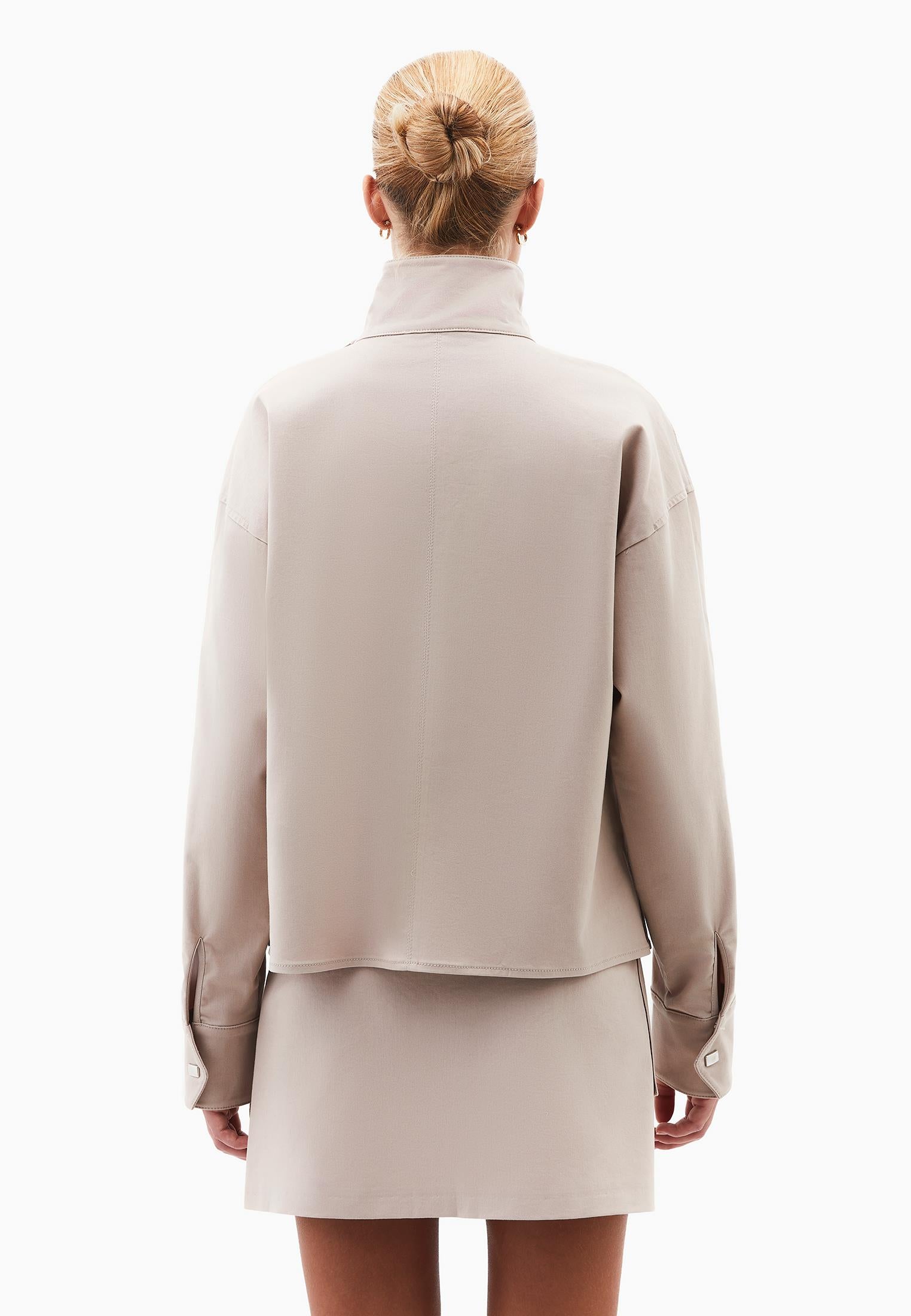Turtleneck Long Sleeve Shirt - SIMPLY TAUPE