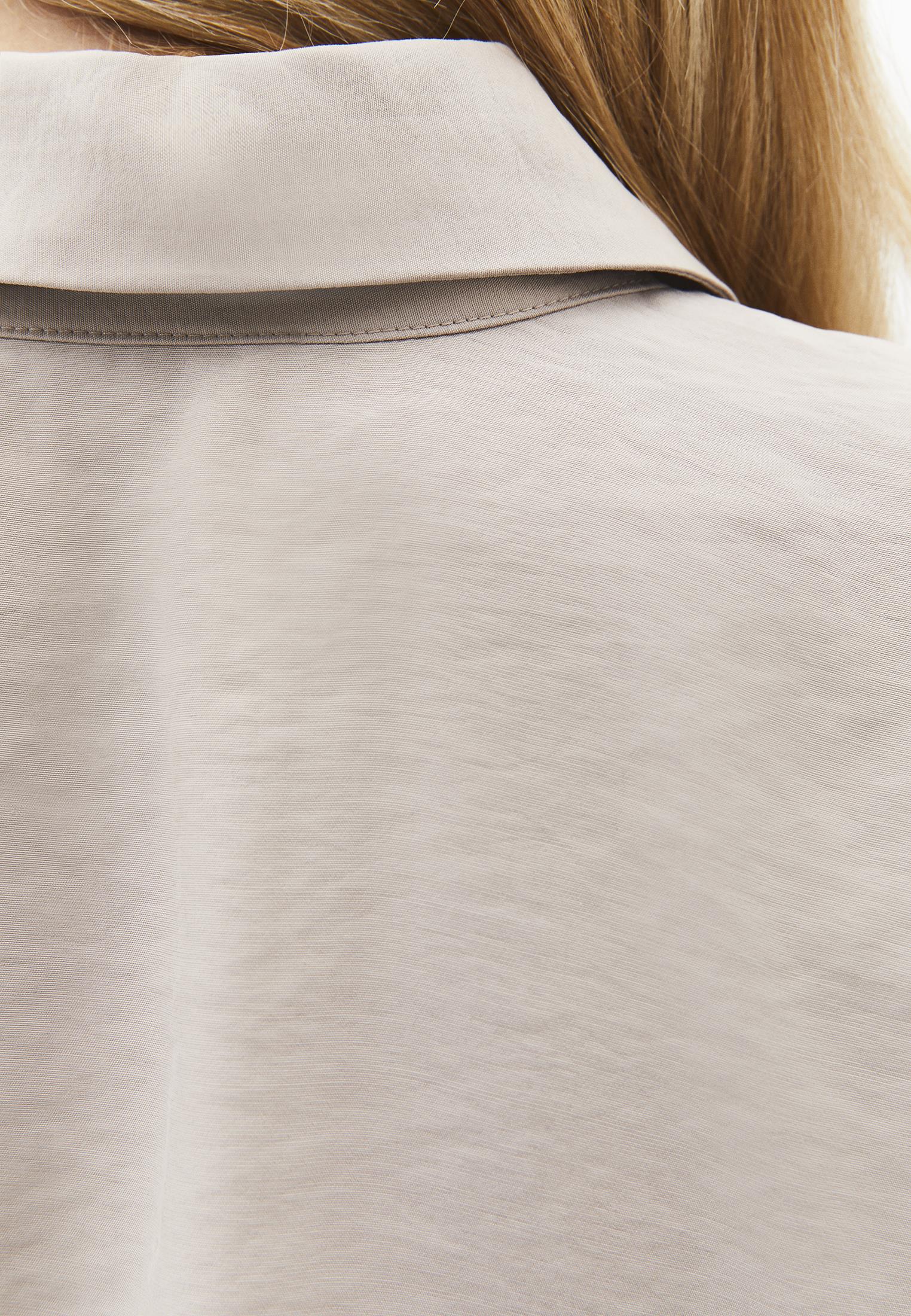 Oversize Shirt Collar Long Tunic - SIMPLY TAUPE