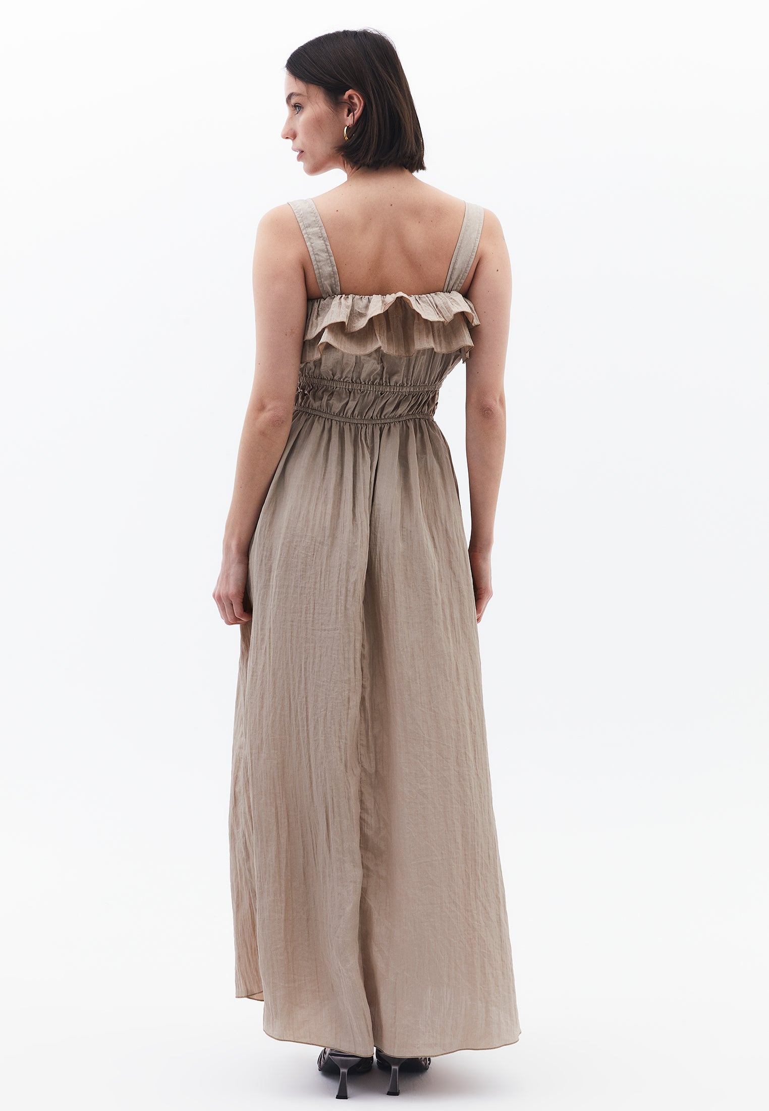 Wrinkled Look Dress - SIMPLY TAUPE