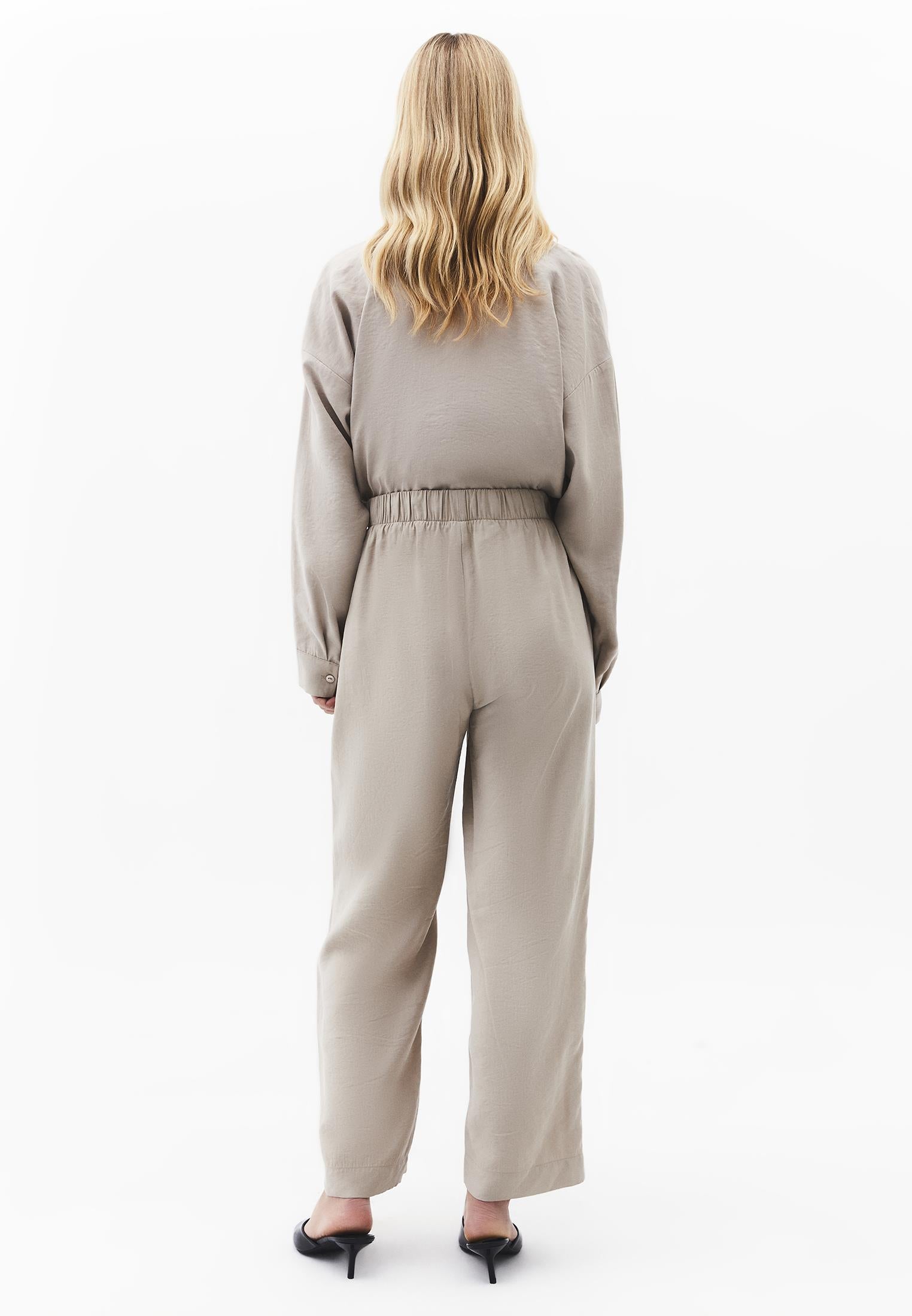 High Waist Straight Pants - SIMPLY TAUPE