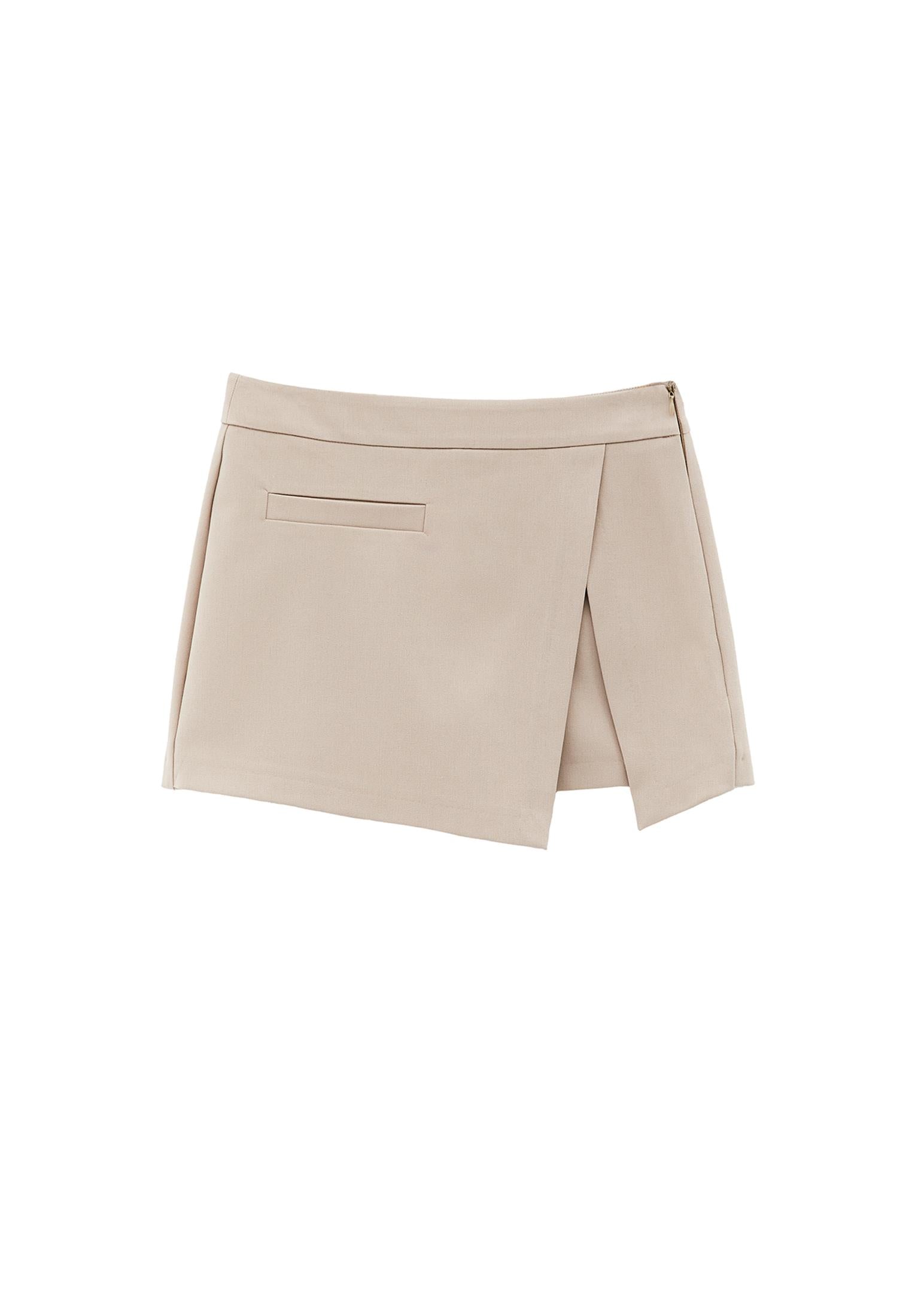 Women Bottom Garment High Waist Wrap Shorts - SIMPLY TAUPE