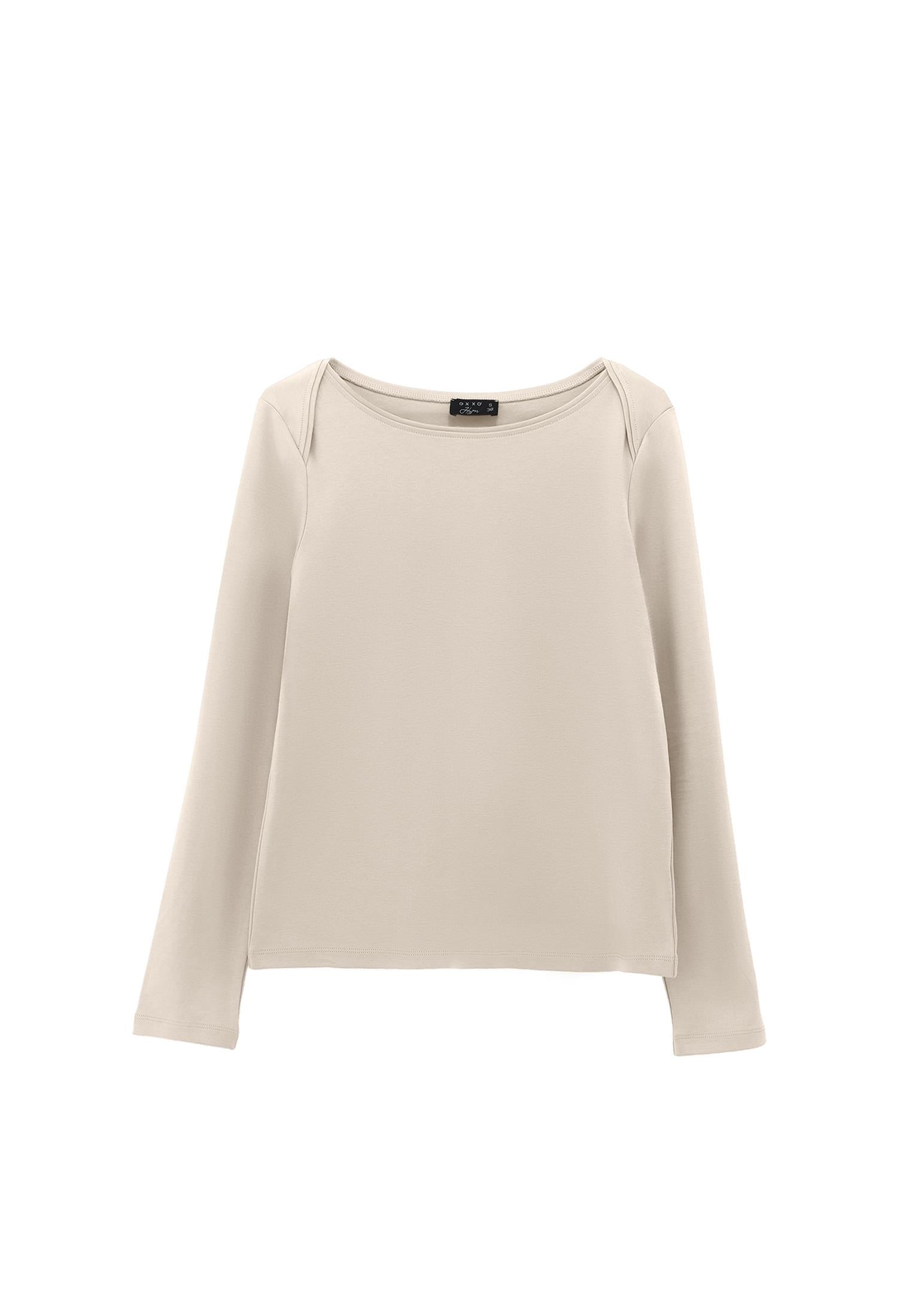 Boat Neck T-Shirt - SIMPLY TAUPE