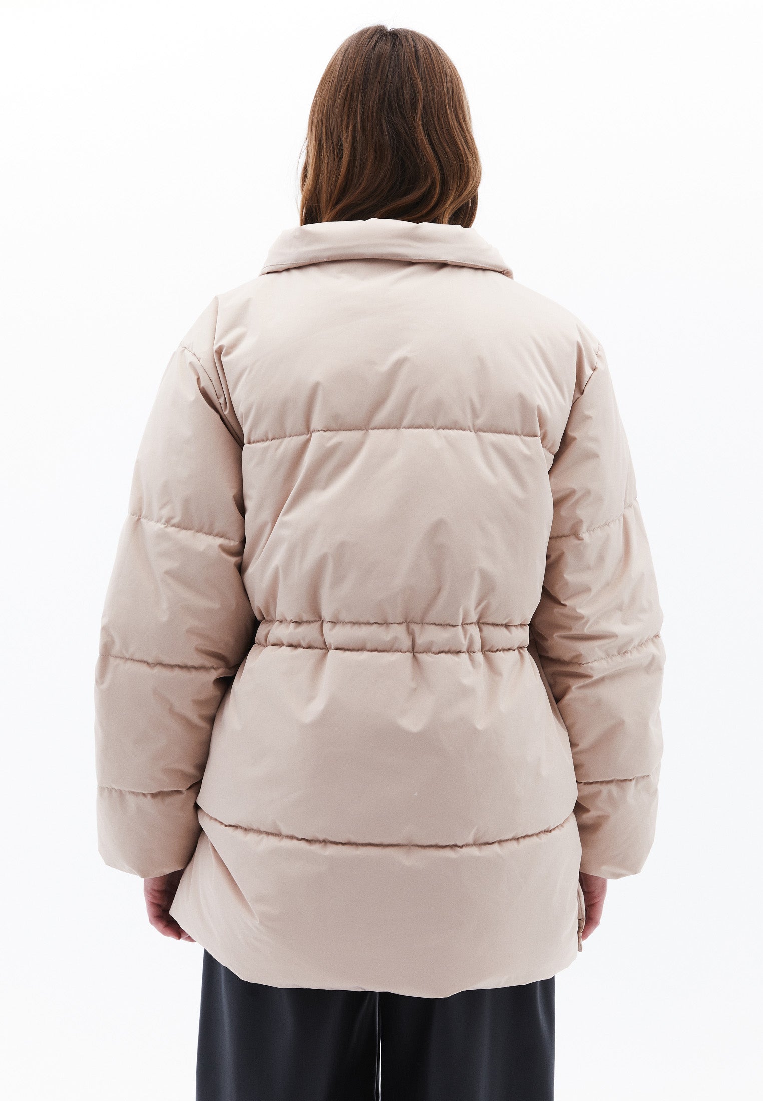 Midi Length Hooded Coat - SIMPLY TAUPE