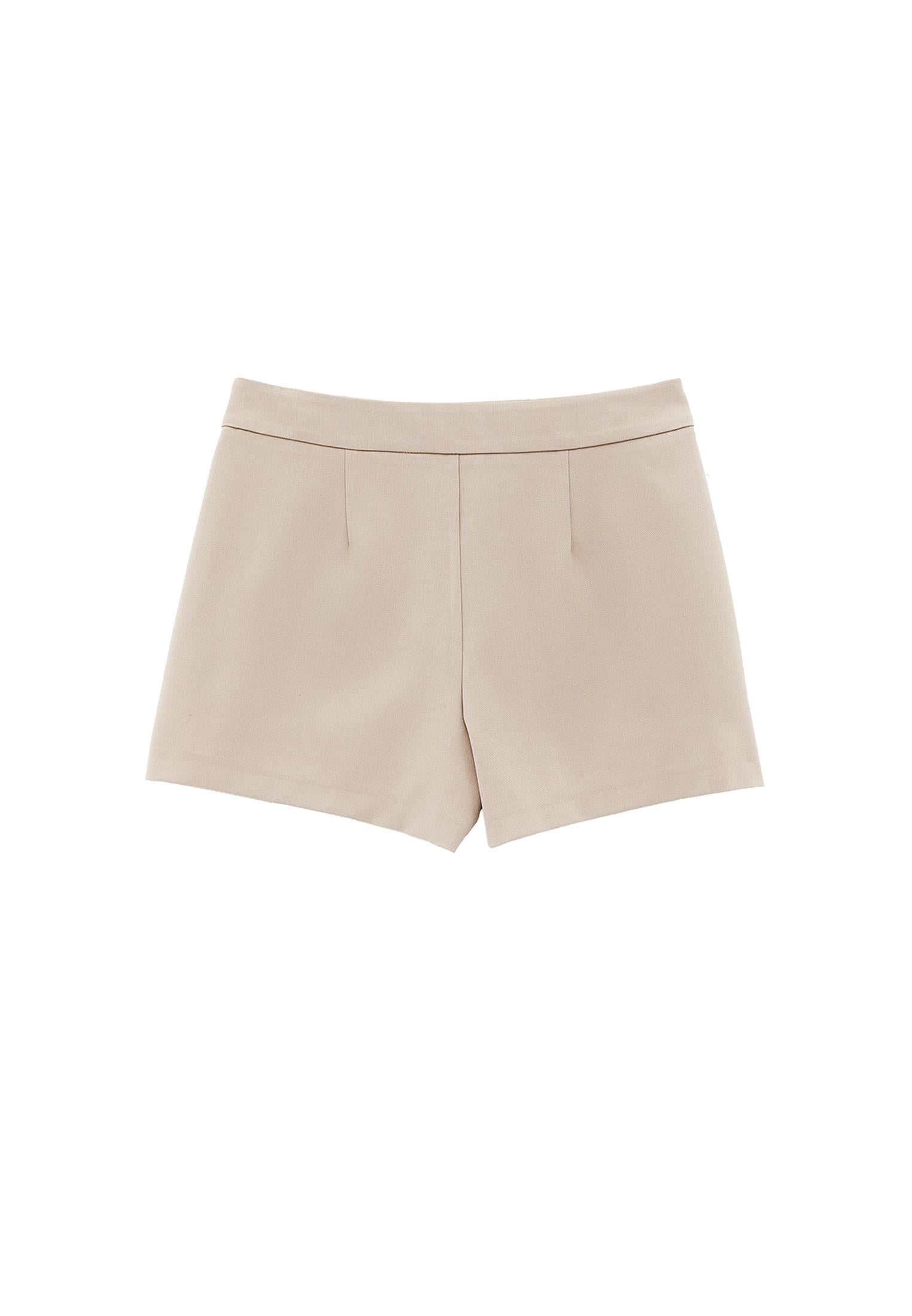 Women Bottom Garment High Waist Wrap Shorts - SIMPLY TAUPE
