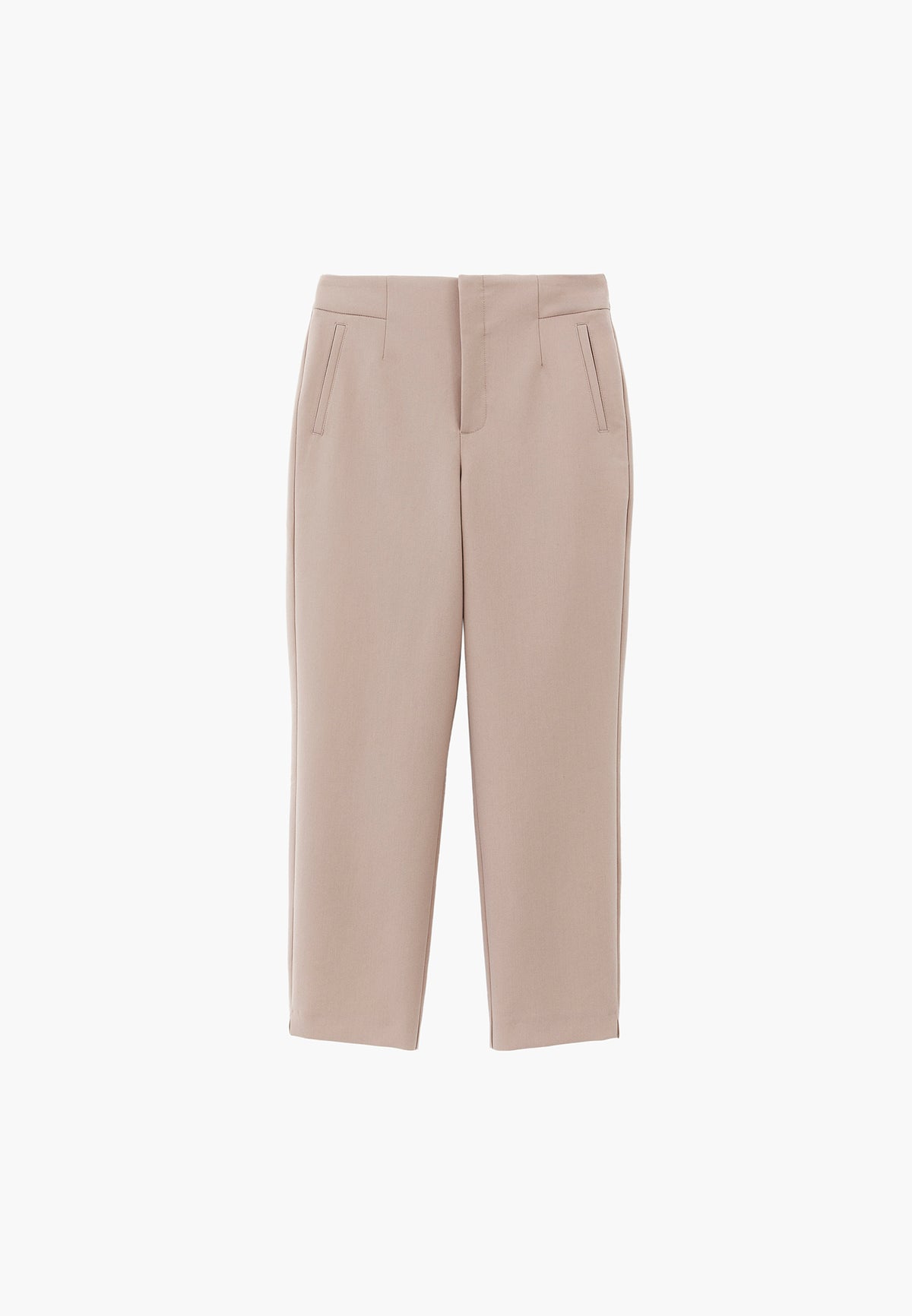 Ultra High Waist Carrot Cut Pants with Pocket Detail - SIMPLY TAUPE