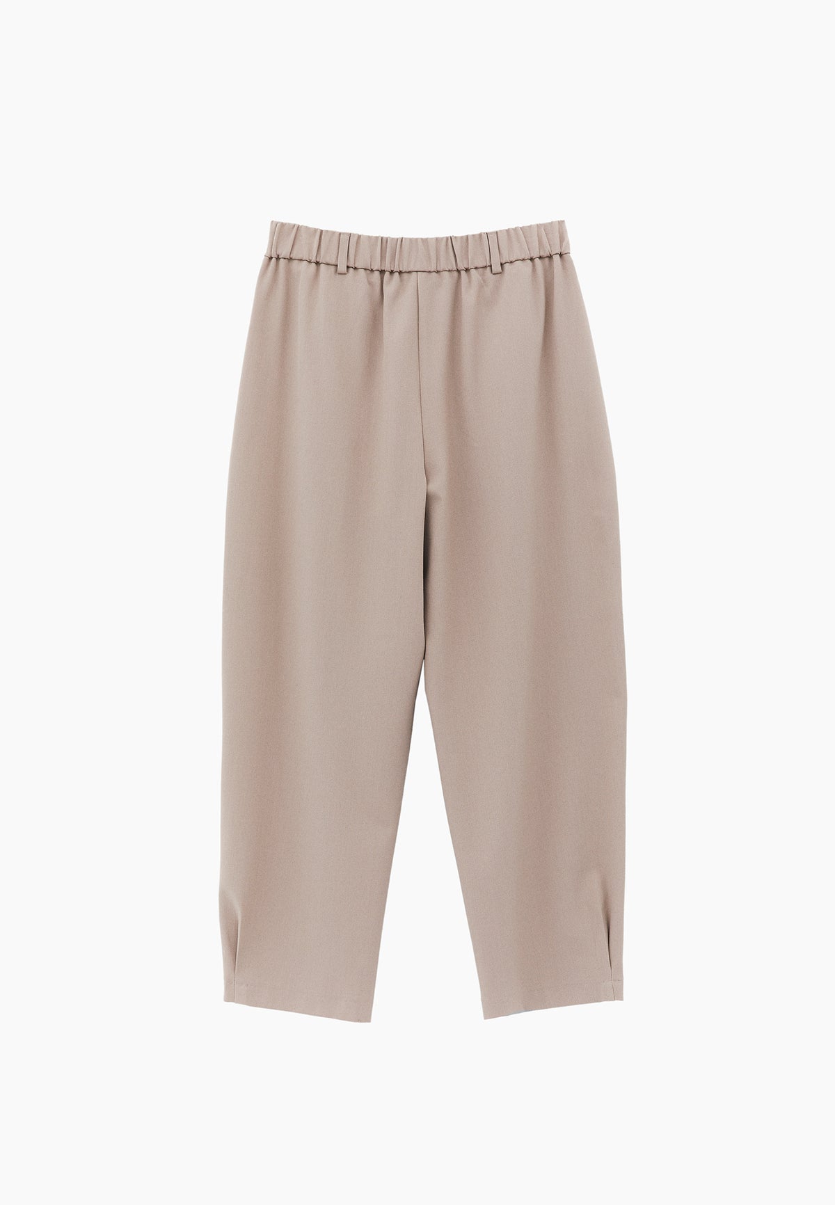 Balloon Form Pleated Carrot Leg Pants - SIMPLY TAUPE