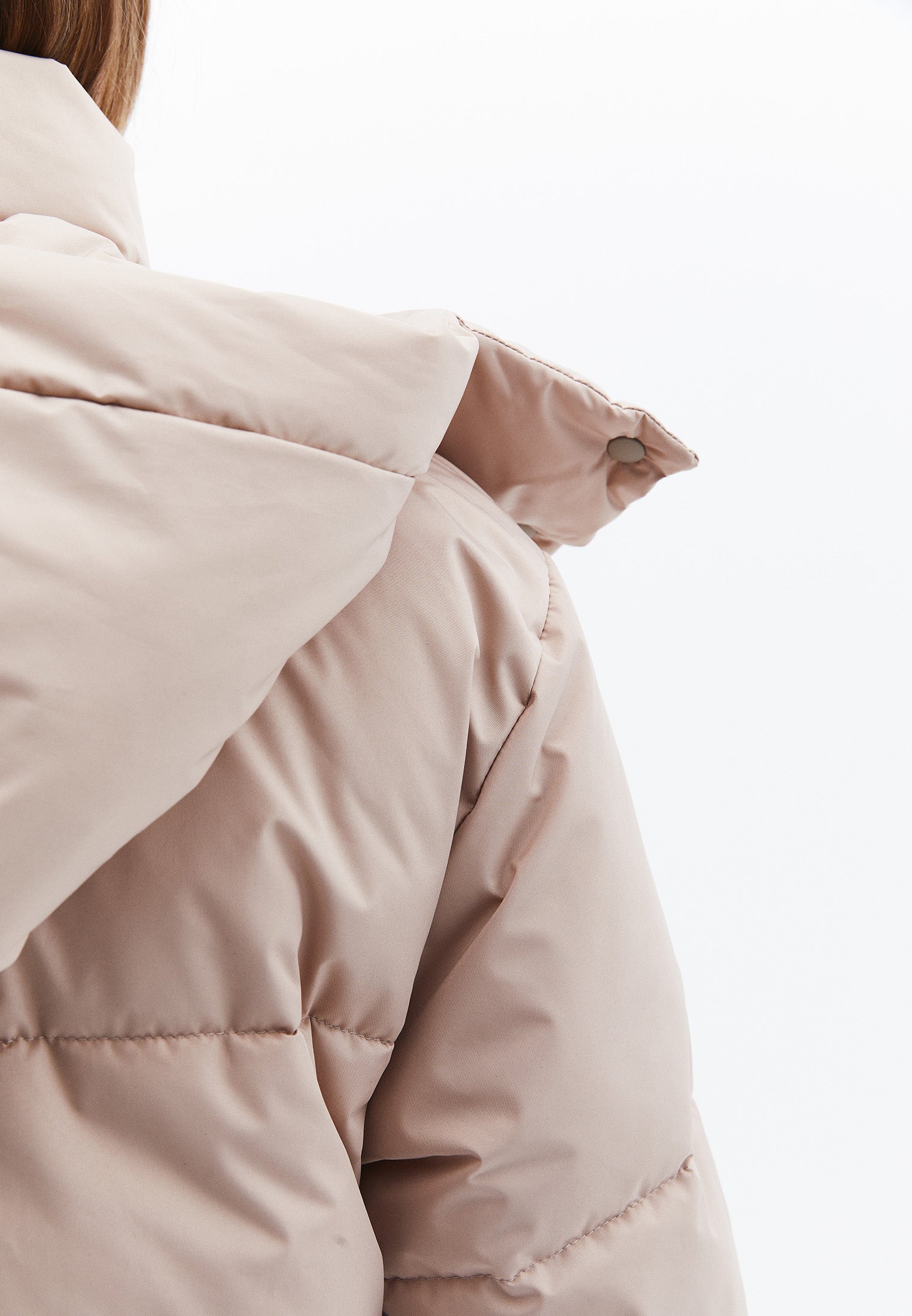 Midi Length Hooded Coat - SIMPLY TAUPE