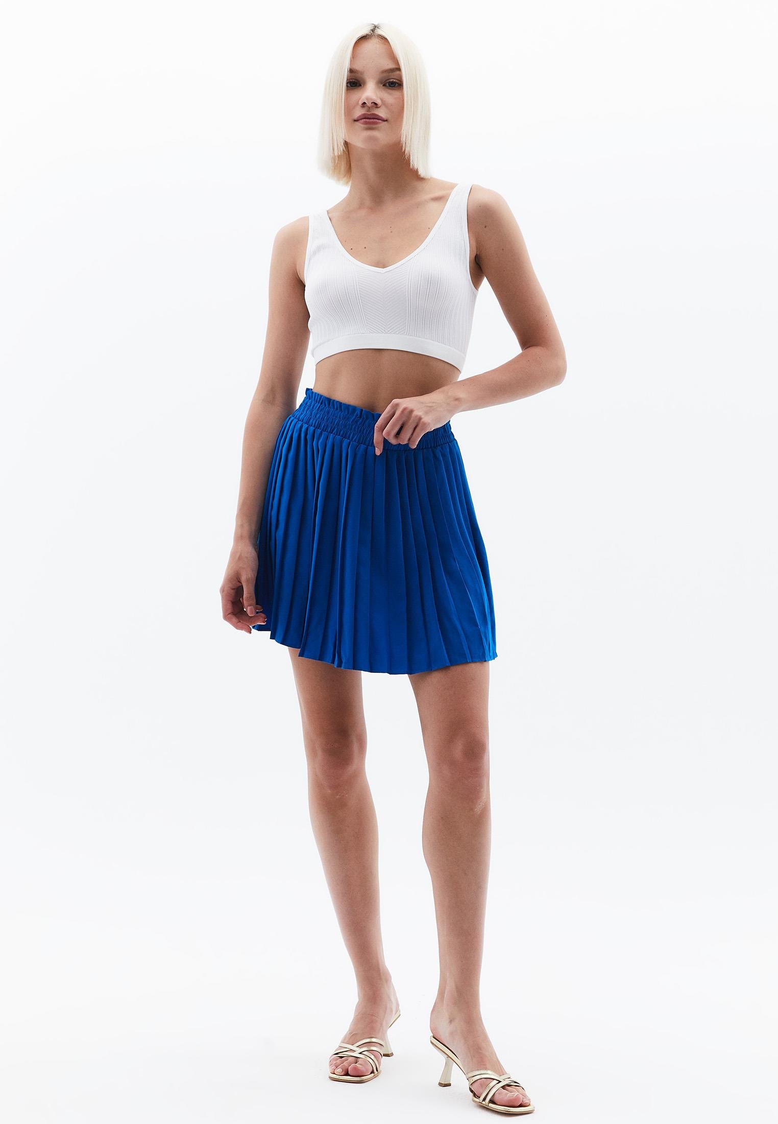 High Waist Short A-Line Skirt - SKYDIVER