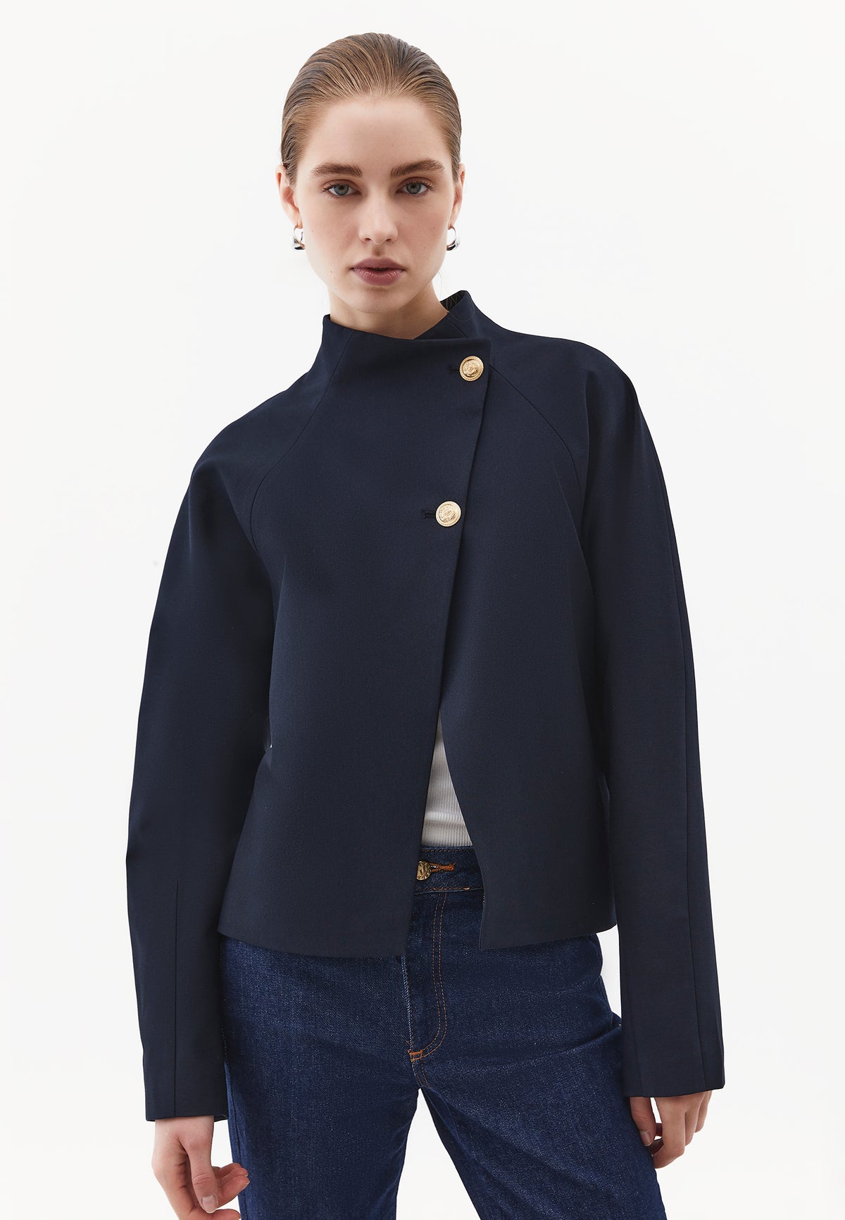 Buttoned Blazer Jacket - SKY CAPTAIN