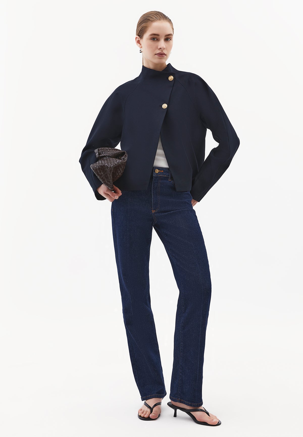 Buttoned Blazer Jacket - SKY CAPTAIN