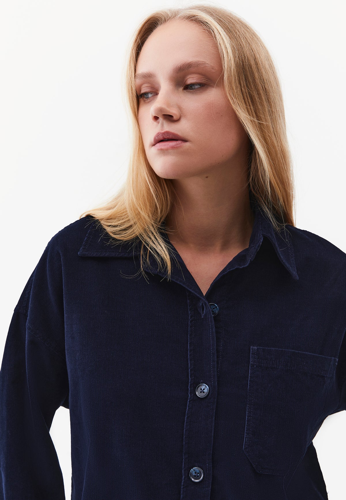 Oversize Buttoned Long Sleeve Shirt - SKY CAPTAIN