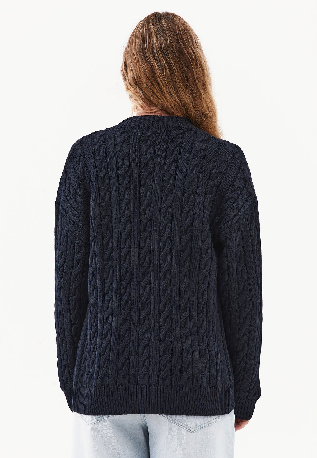 Oversized Long V Neck Cardigan - SKY CAPTAIN