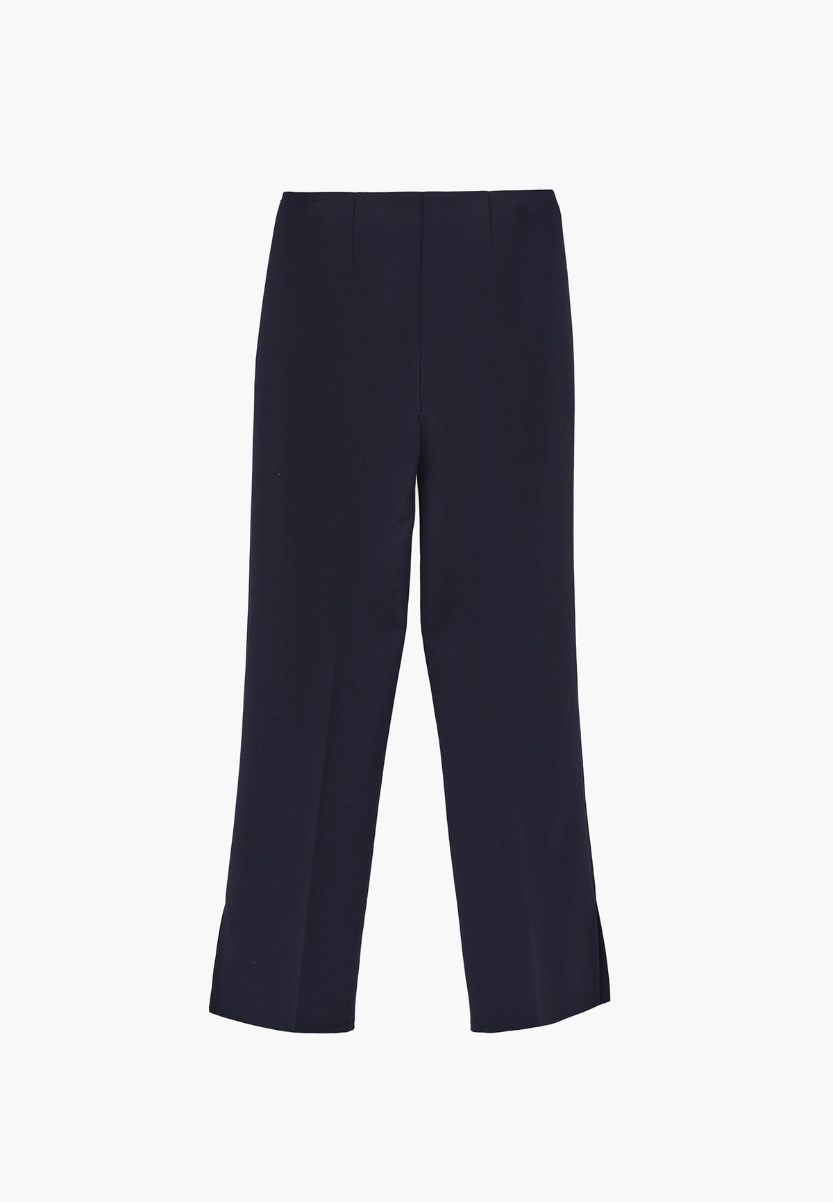 High Waist Straight Leg Slit Trousers - SKY CAPTAIN