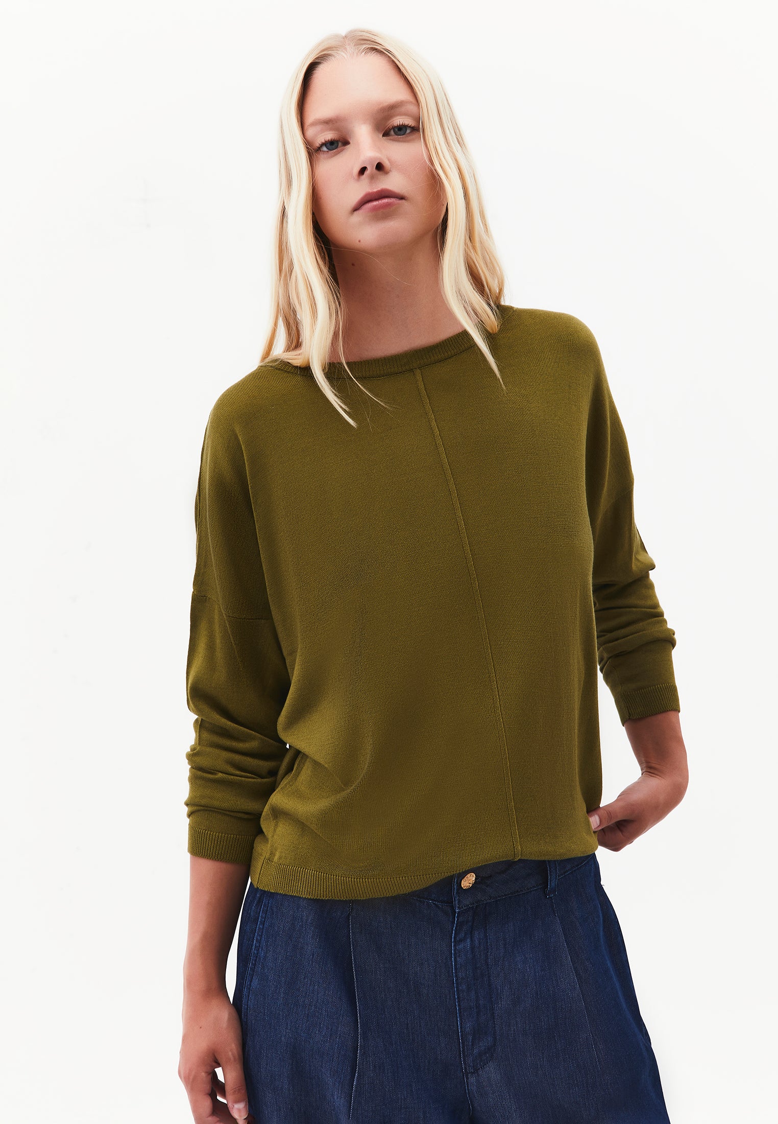 Boat Neck Knit Sweater - SPHAGNUM