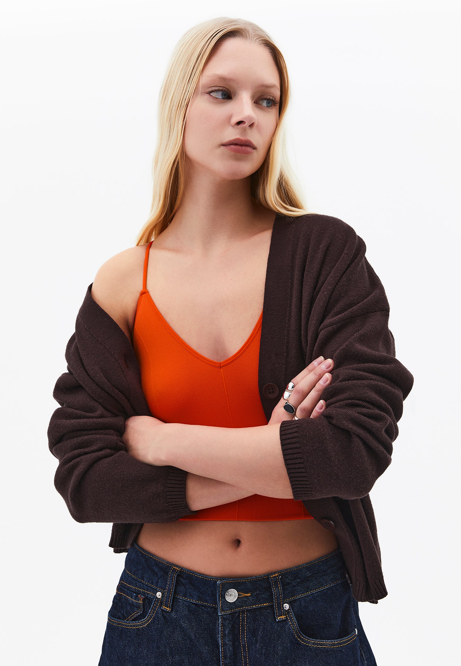 V Neck Tank Top - SPICY ORANGE