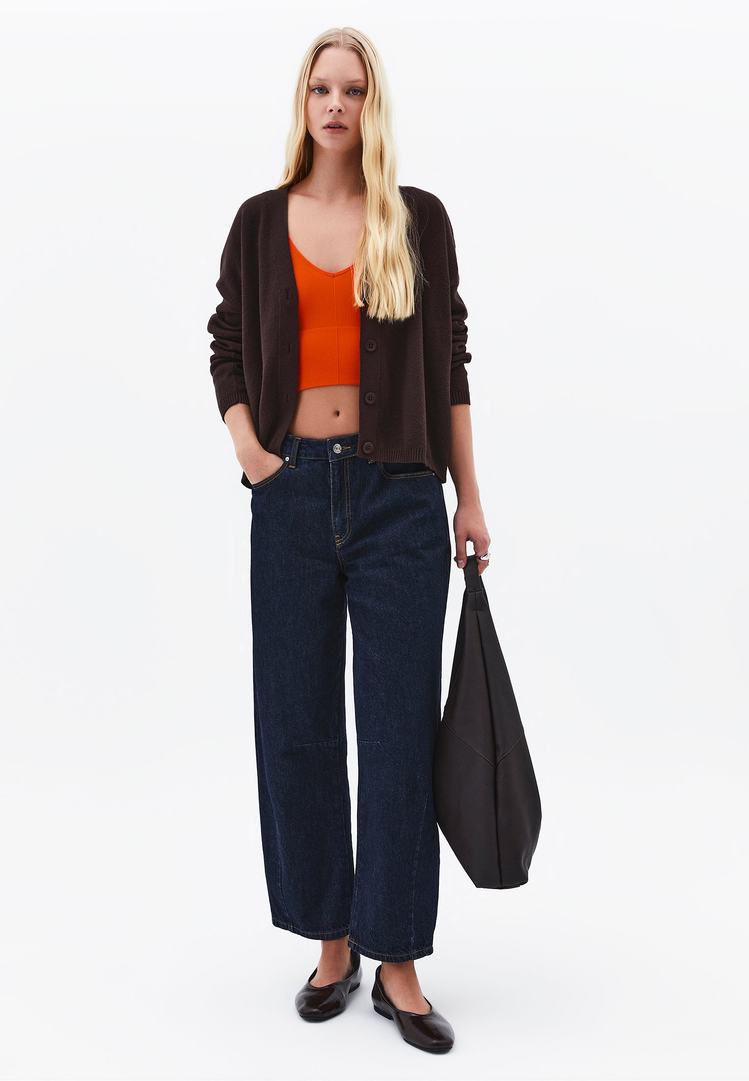V Neck Tank Top - SPICY ORANGE
