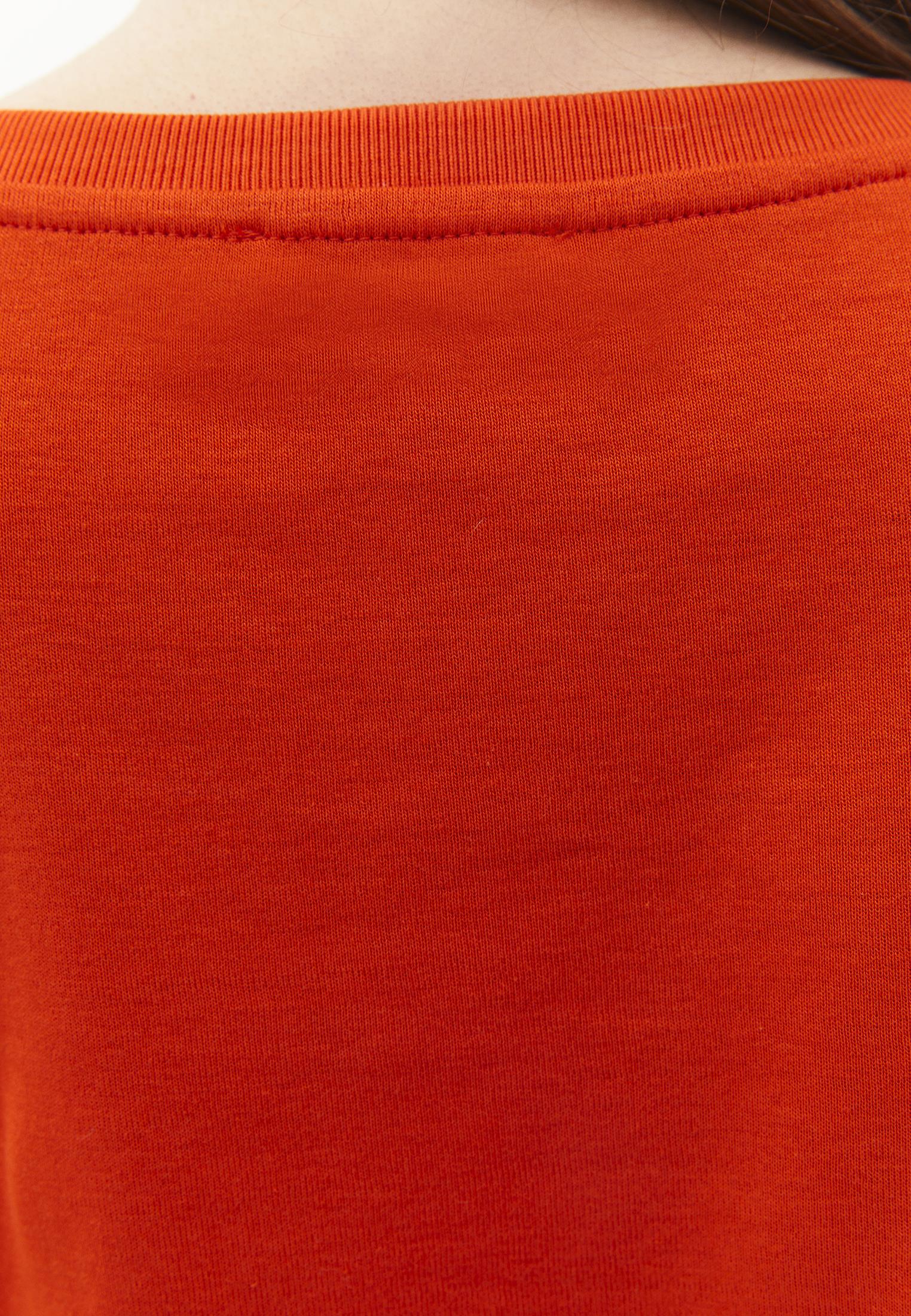 V Neck Short Sleeve Slim T-Shirt - SPICY ORANGE