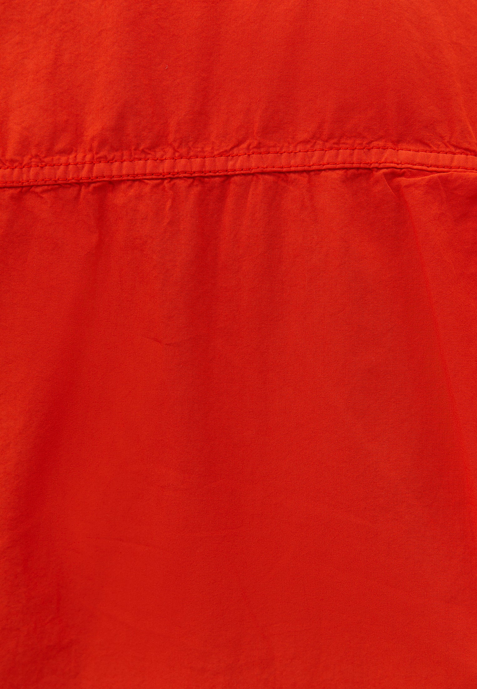 Oversized Long-Sleeve Shirt with Pocket Detail - SPICY ORANGE