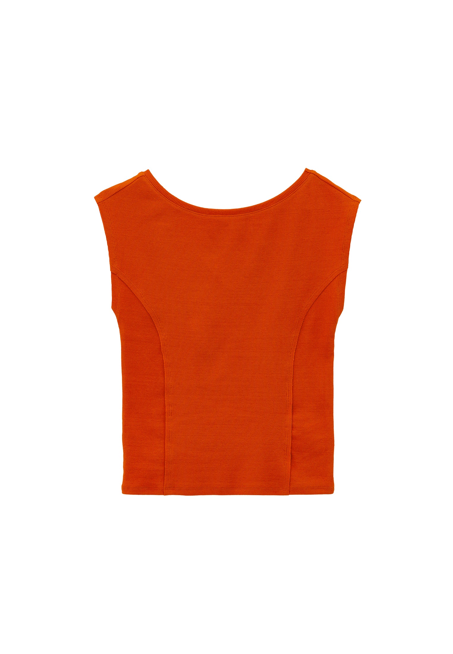 Boat Neck Short Sleeve Bodycon T-Shirt - SPICY ORANGE
