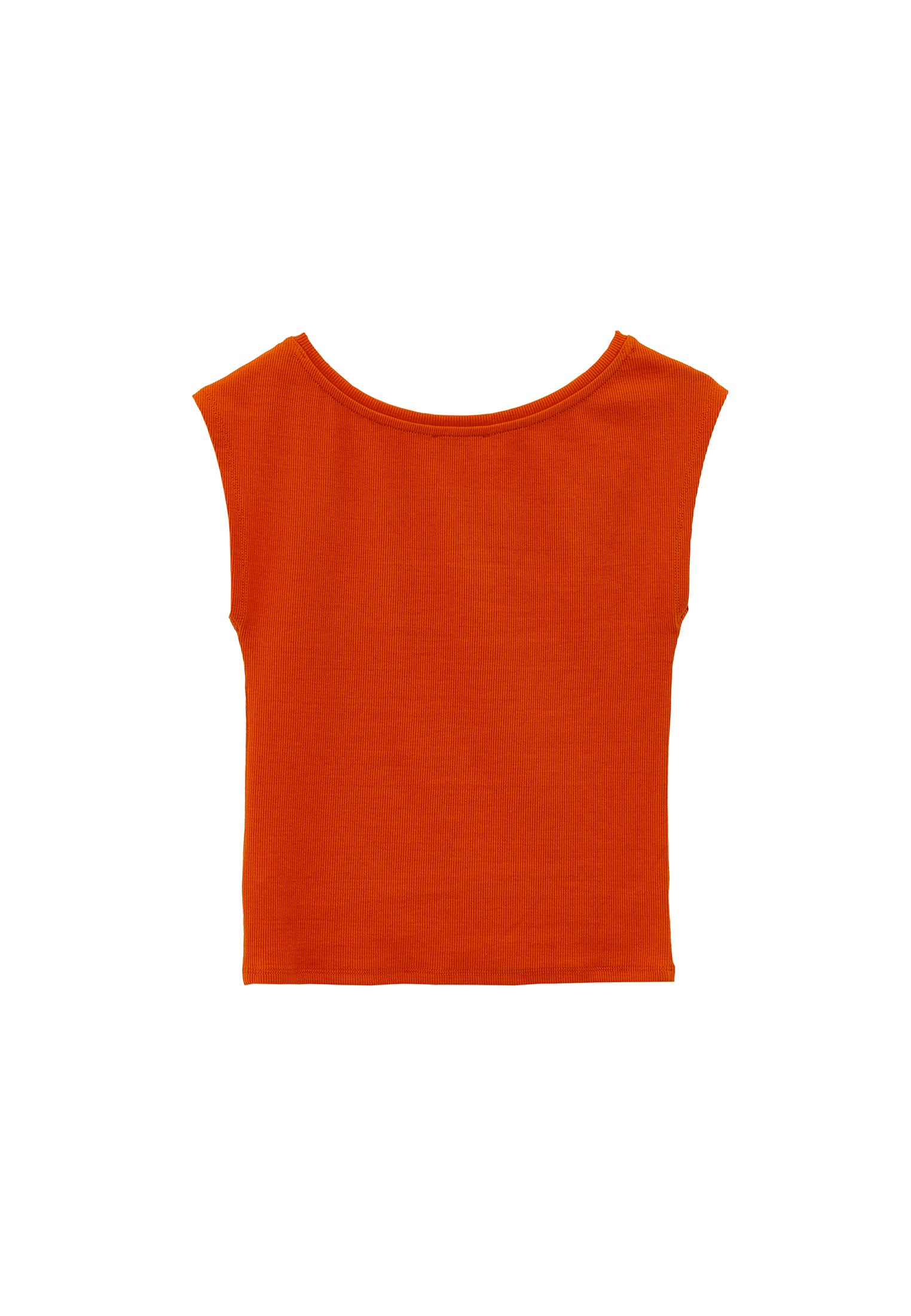 Boat Neck Short Sleeve Bodycon T-Shirt - SPICY ORANGE