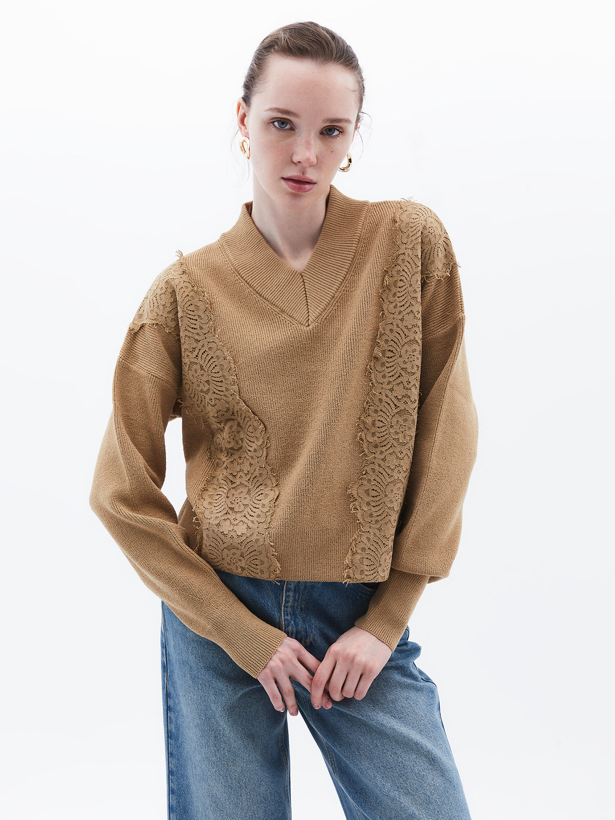 Embroidered Long Sleeve Crew Neck Sweater - STARFISH