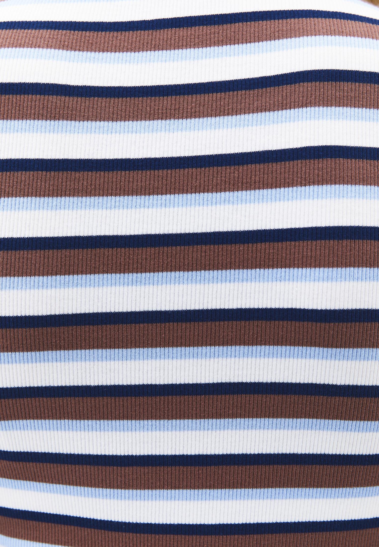 Crew Neck Long Sleeve Bodycon T-Shirt - STRIPED COMB
