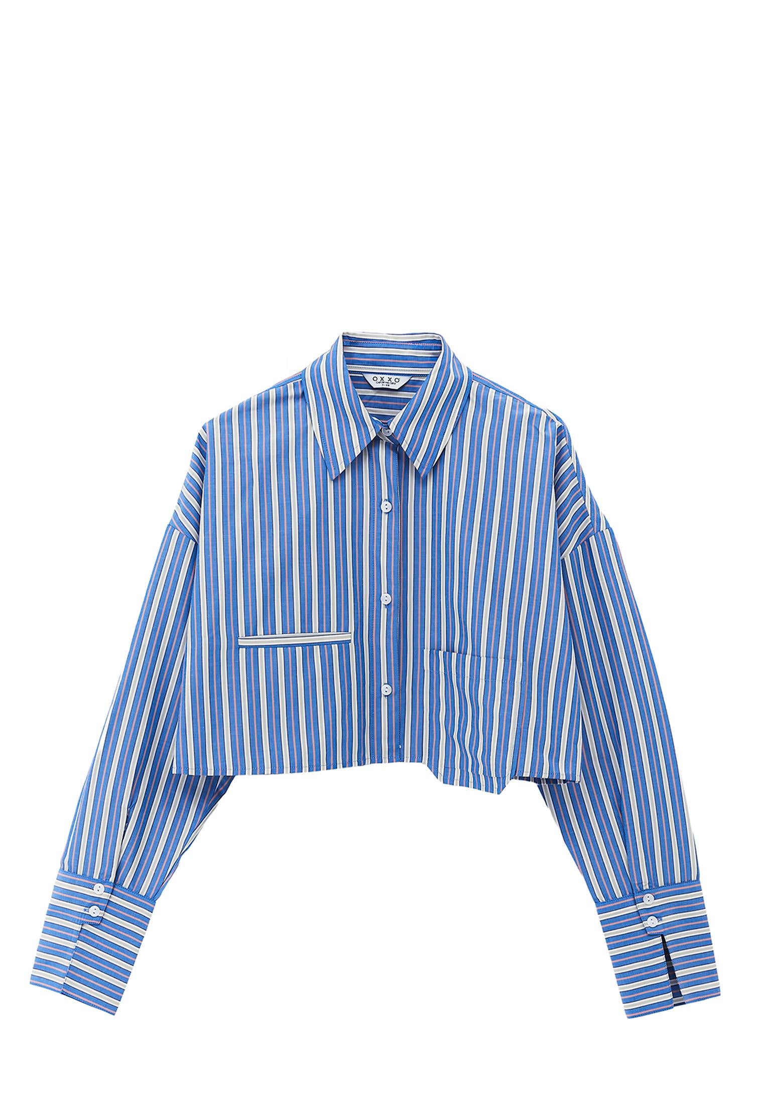 Striped Crop Shirt - STRIPED COMB