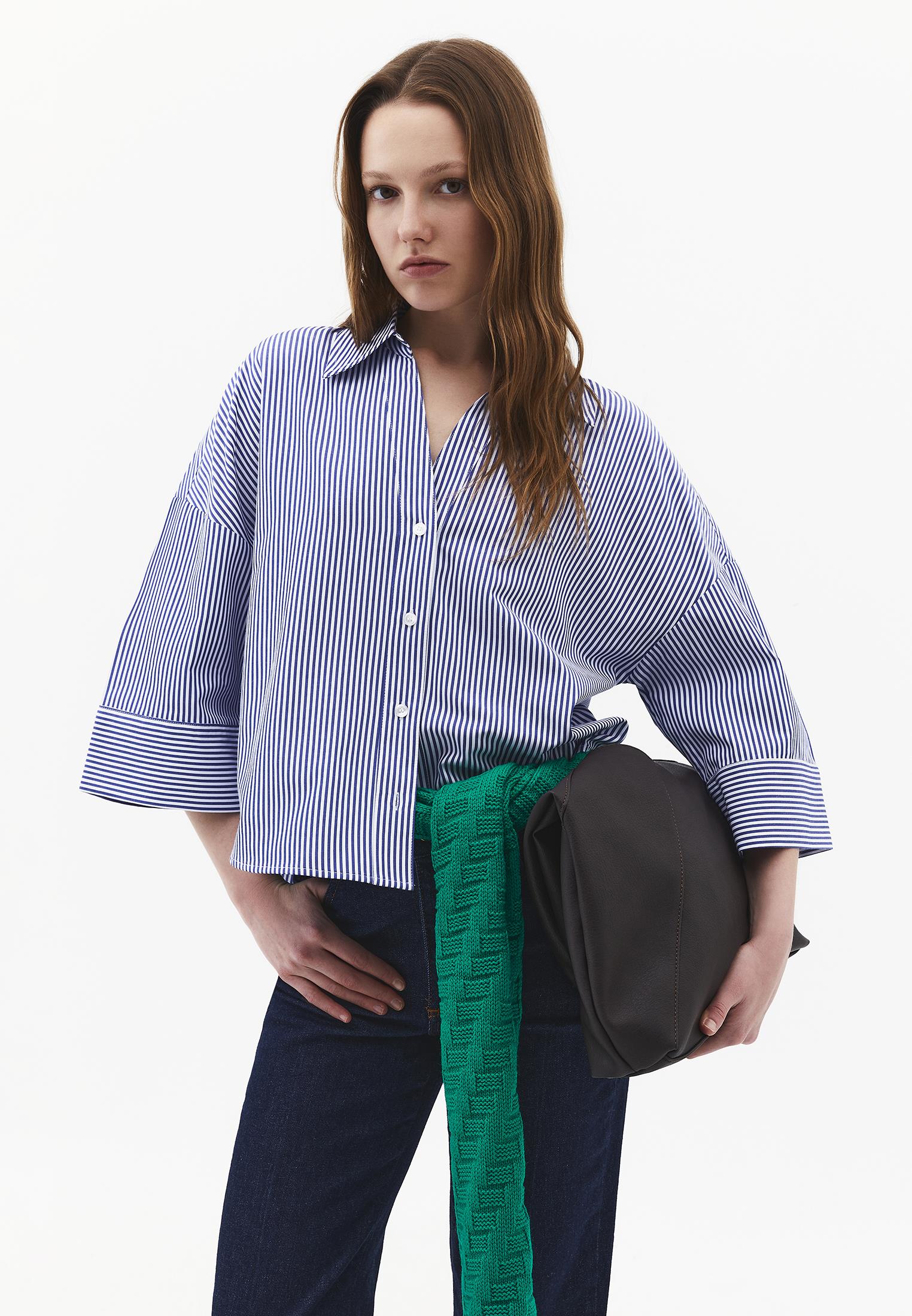 Oversize Shirt Top - STRIPE COMB