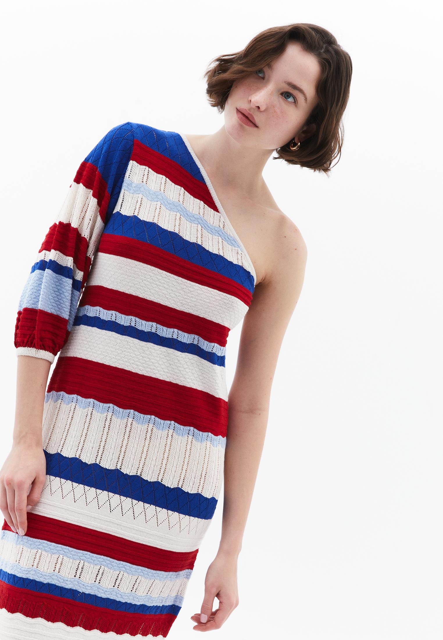 One Shoulder Maxi Dress - STRIPE COMB