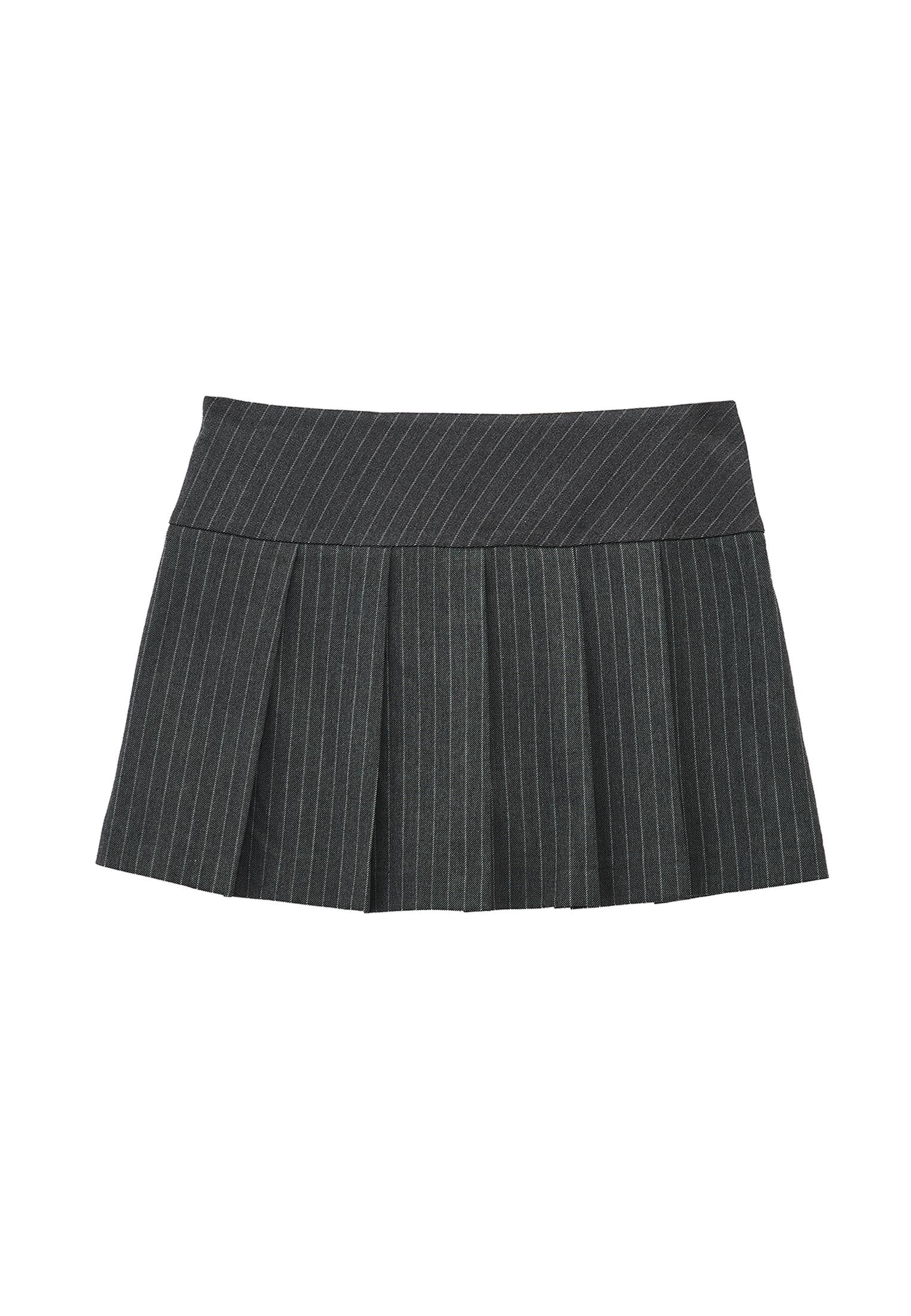 Flared Skirt With Button Detail - STRIPE COMB