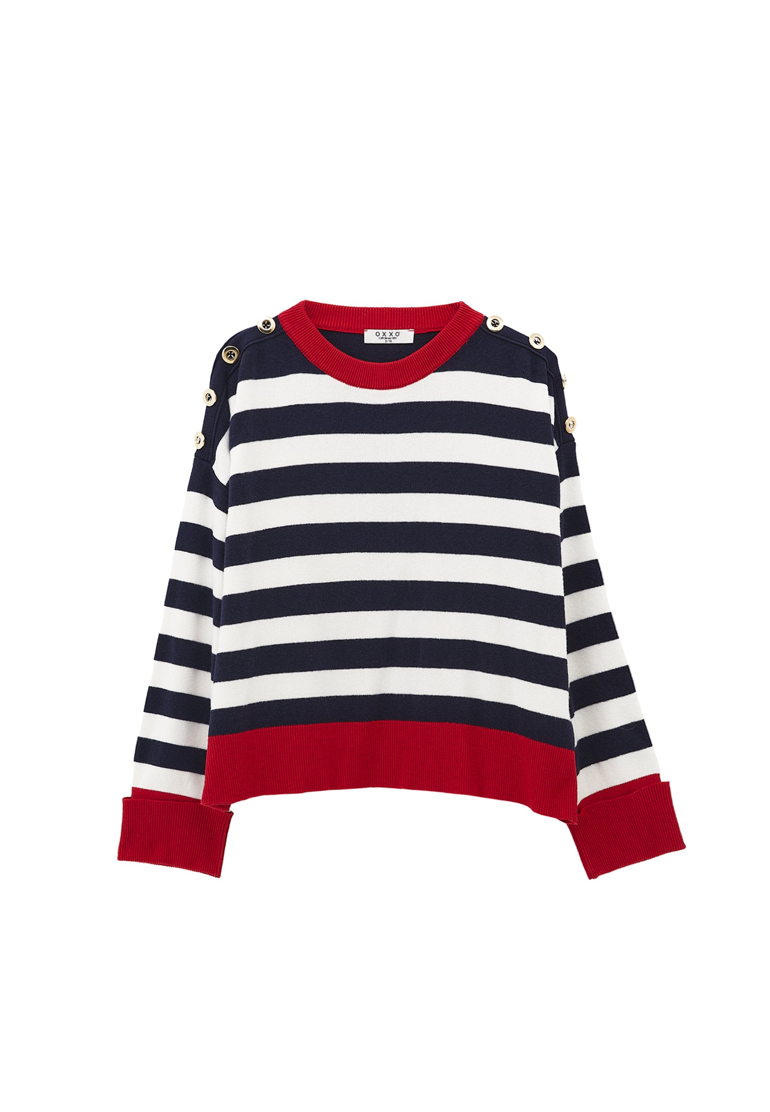 Striped Raglan Sleeve Sweater - STRIPE COMB