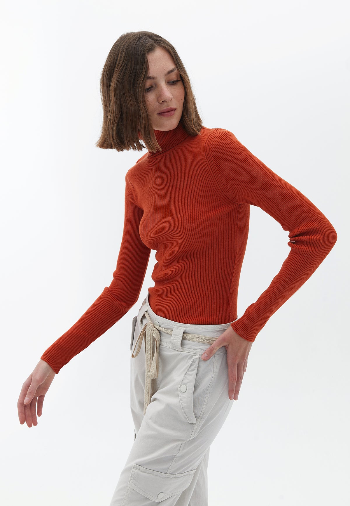 Turtleneck Raglan Sleeve Knitwear - SUMMER FIG
