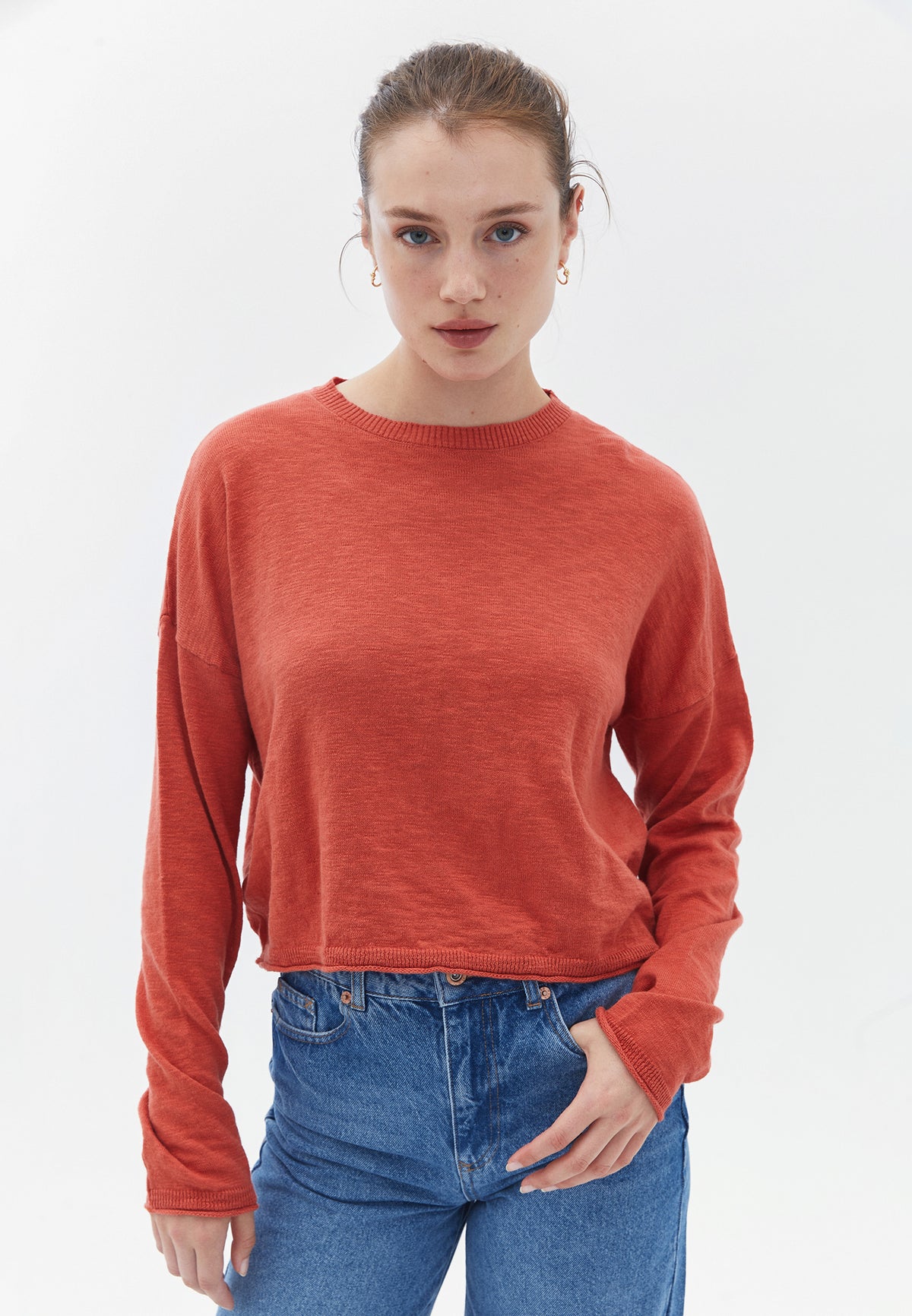 Crew Neck Cropped Sweater - SUMMER FIG