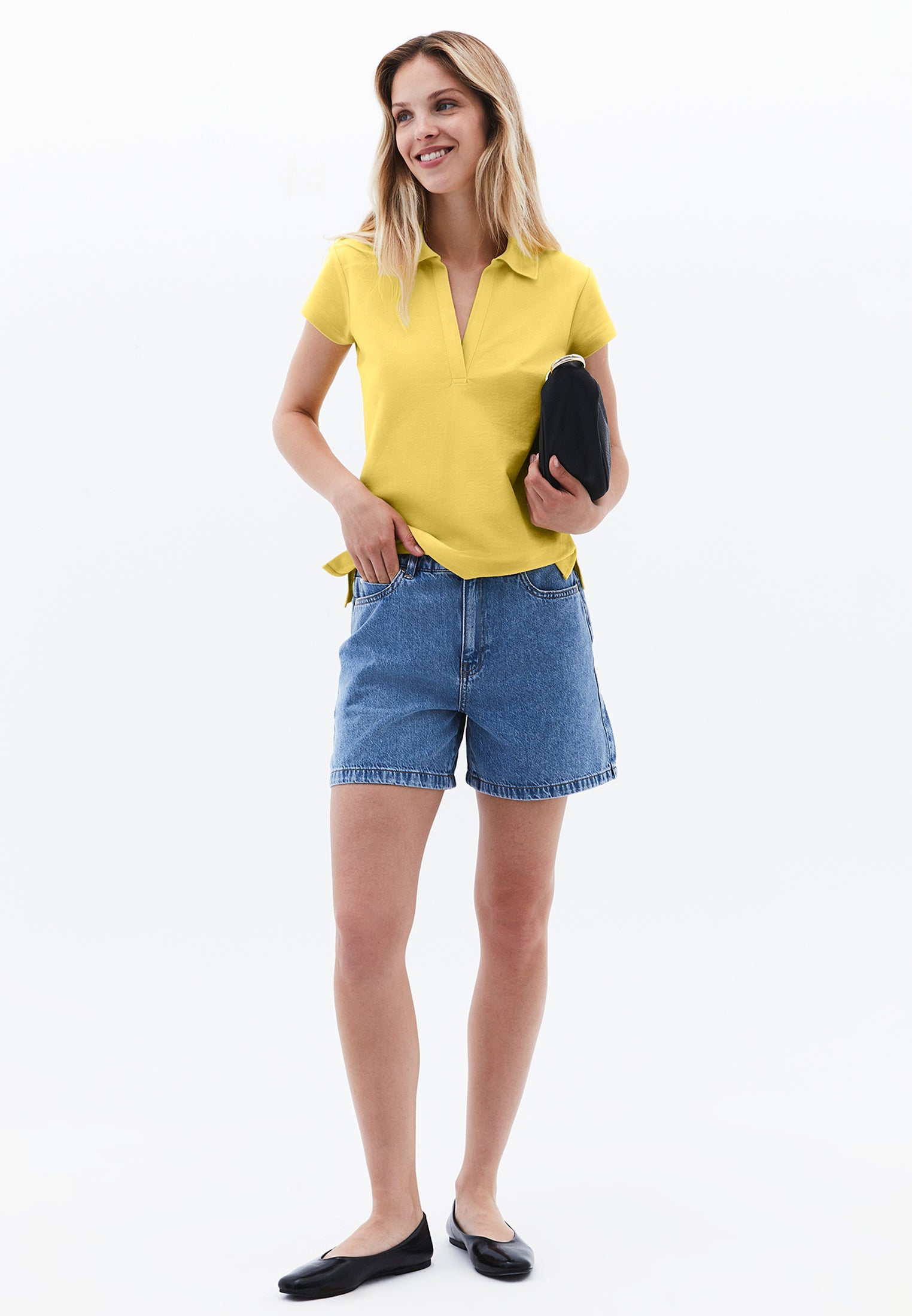 Polo Collar T-Shirt - SUNSHINE
