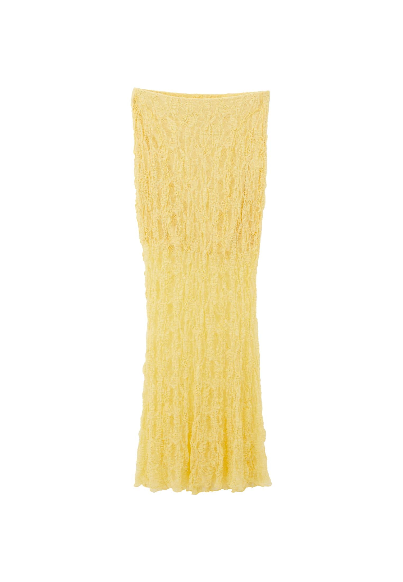 Long, High Waist, Elastic Skirt Ribana - SUNSHINE