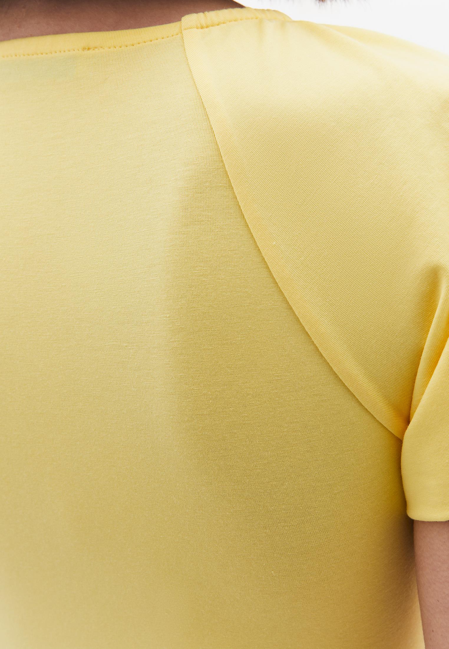 V Neck Balloon Sleeve Blouse - SUNSHINE