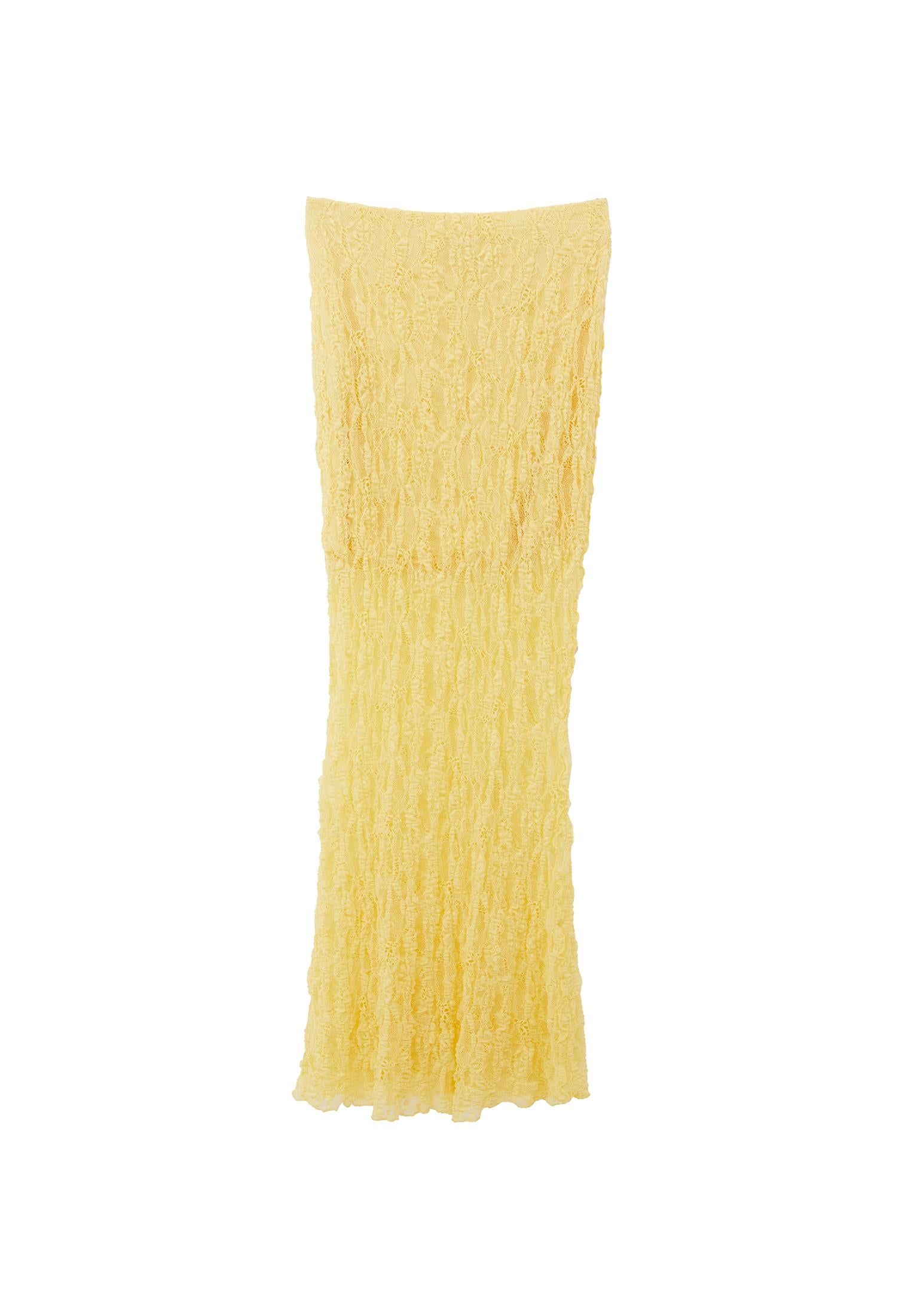 Long, High Waist, Elastic Skirt Ribana - SUNSHINE