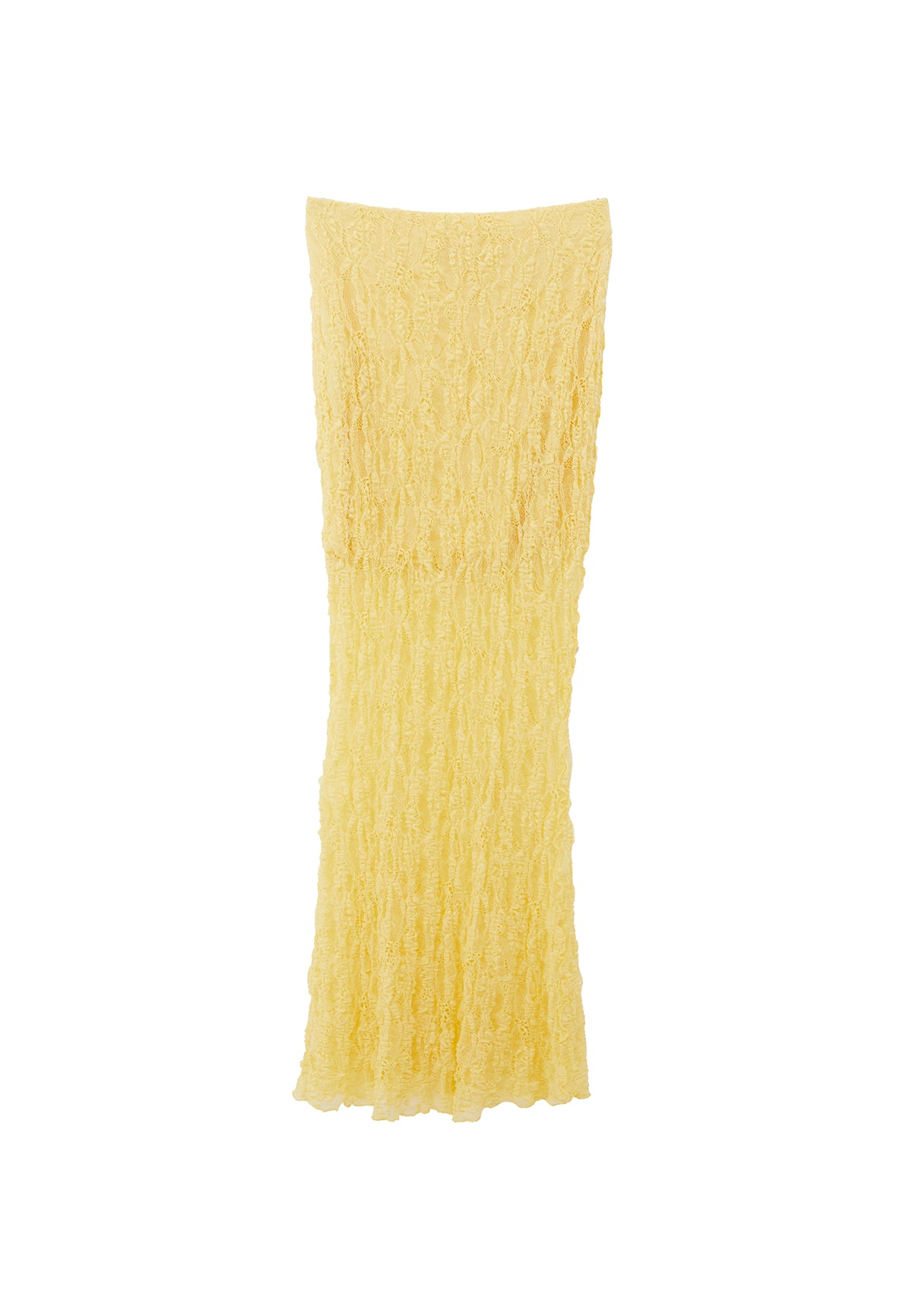 Long High-Waist Ribbed Knit Skirt - SUNSHINE
