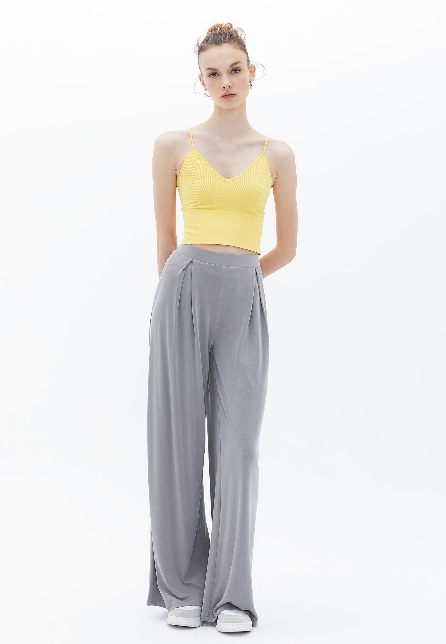 Jacquard Patterned V Neck Tank Top - SUNSTRUCK