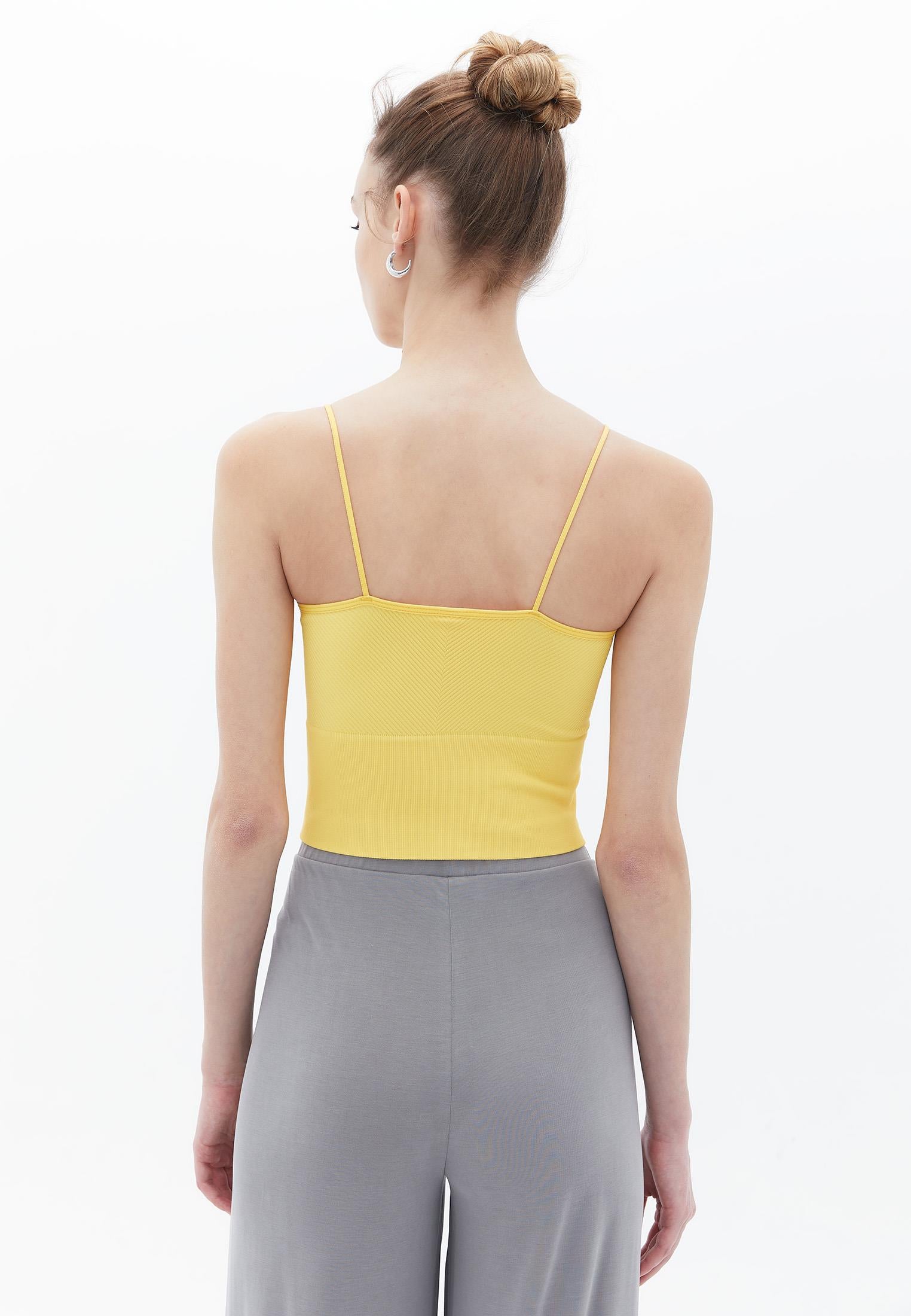Jacquard Patterned V Neck Tank Top - SUNSTRUCK