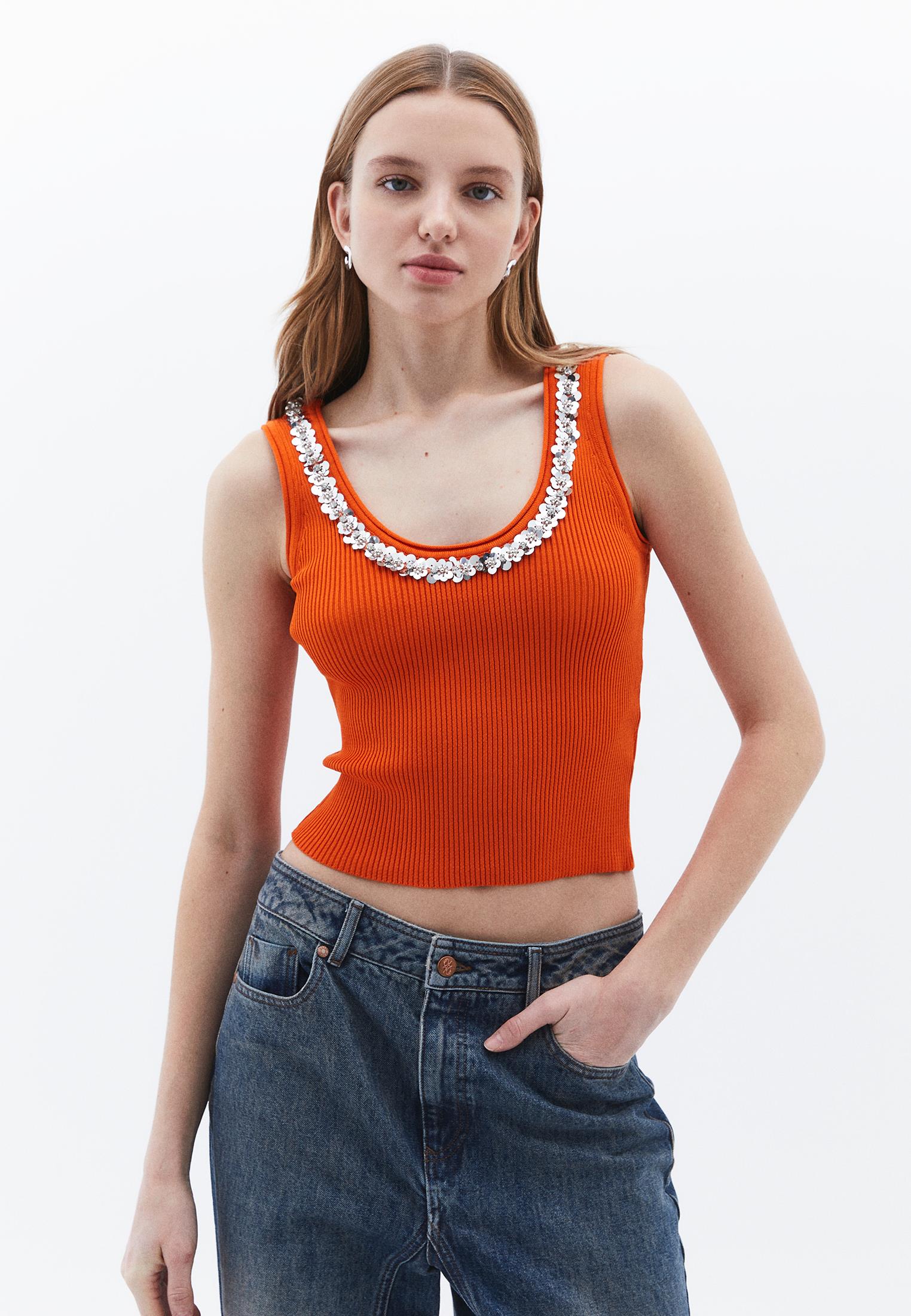 Ribbed Tank - SUN ORANGE
