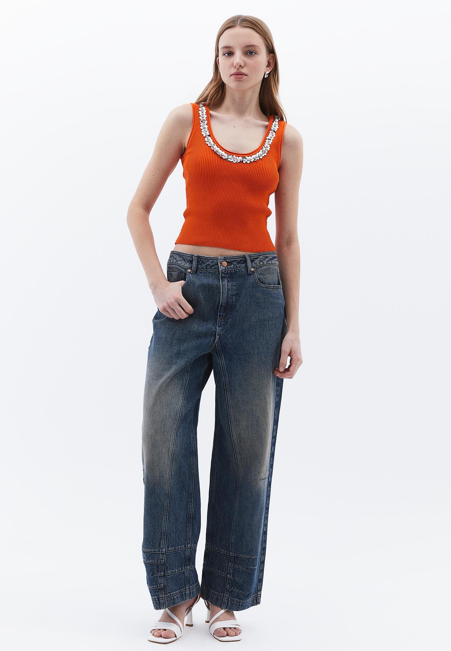 Ribbed Tank - SUN ORANGE