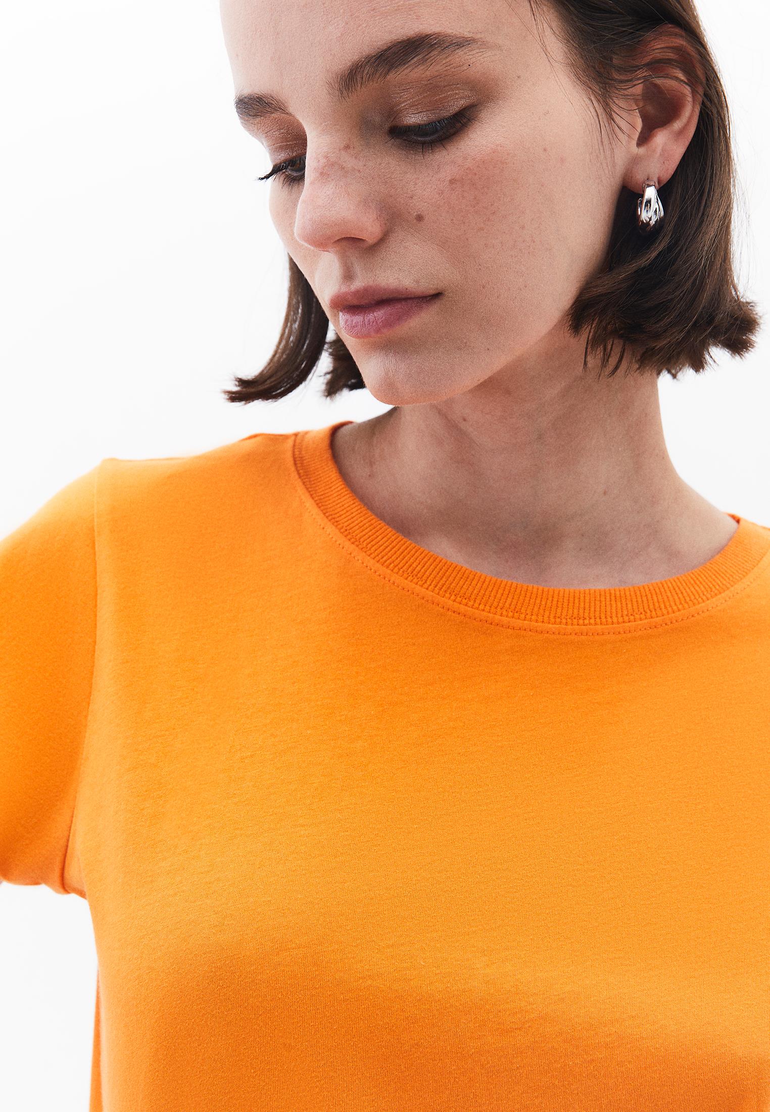 Crew Neck Short Sleeve T-Shirt - SUN ORANGE