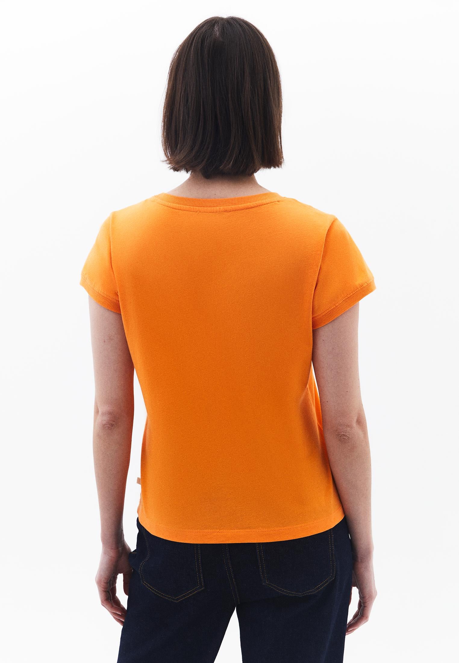 Crew Neck Short Sleeve T-Shirt - SUN ORANGE
