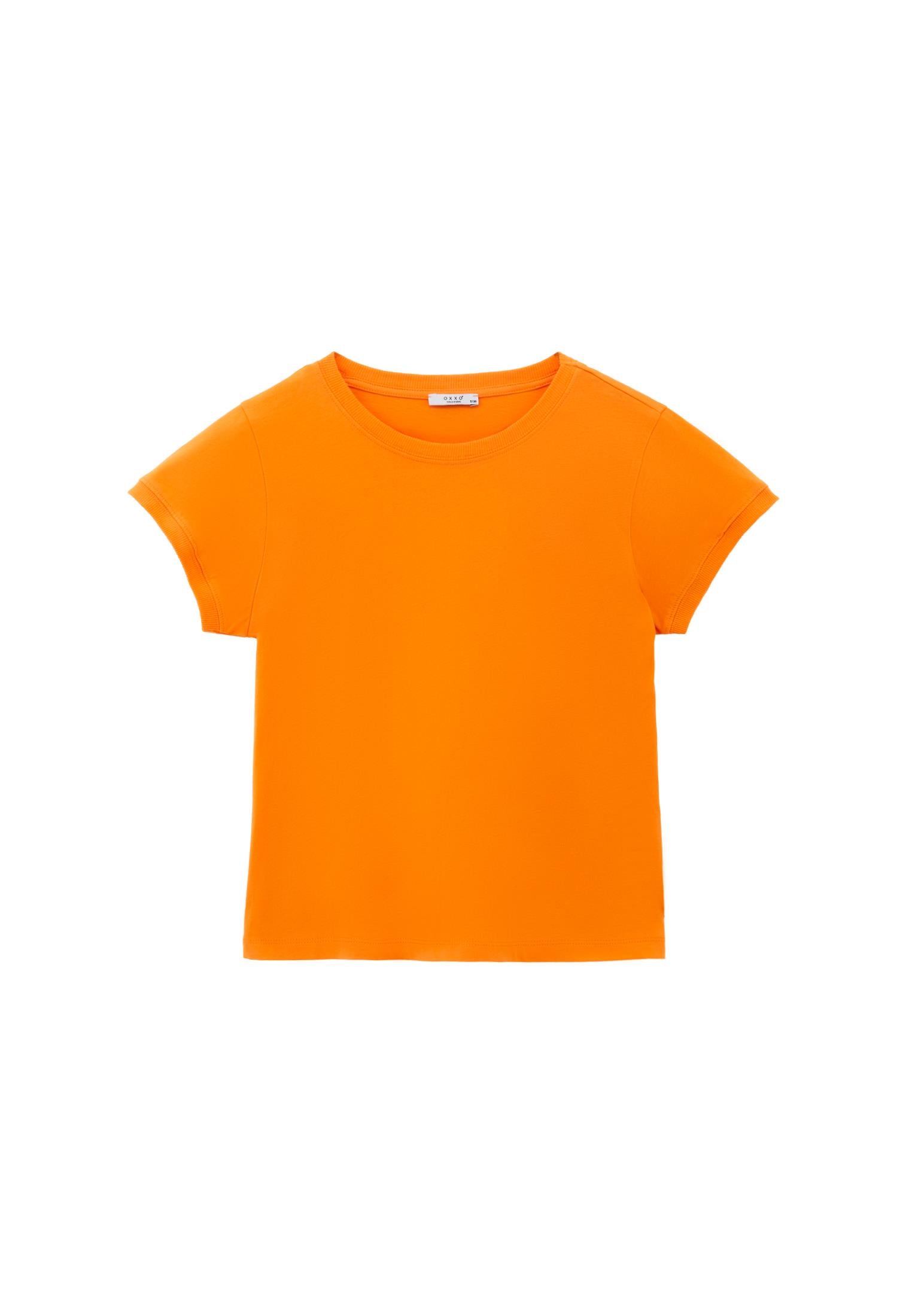 Crew Neck Short Sleeve T-Shirt - SUN ORANGE