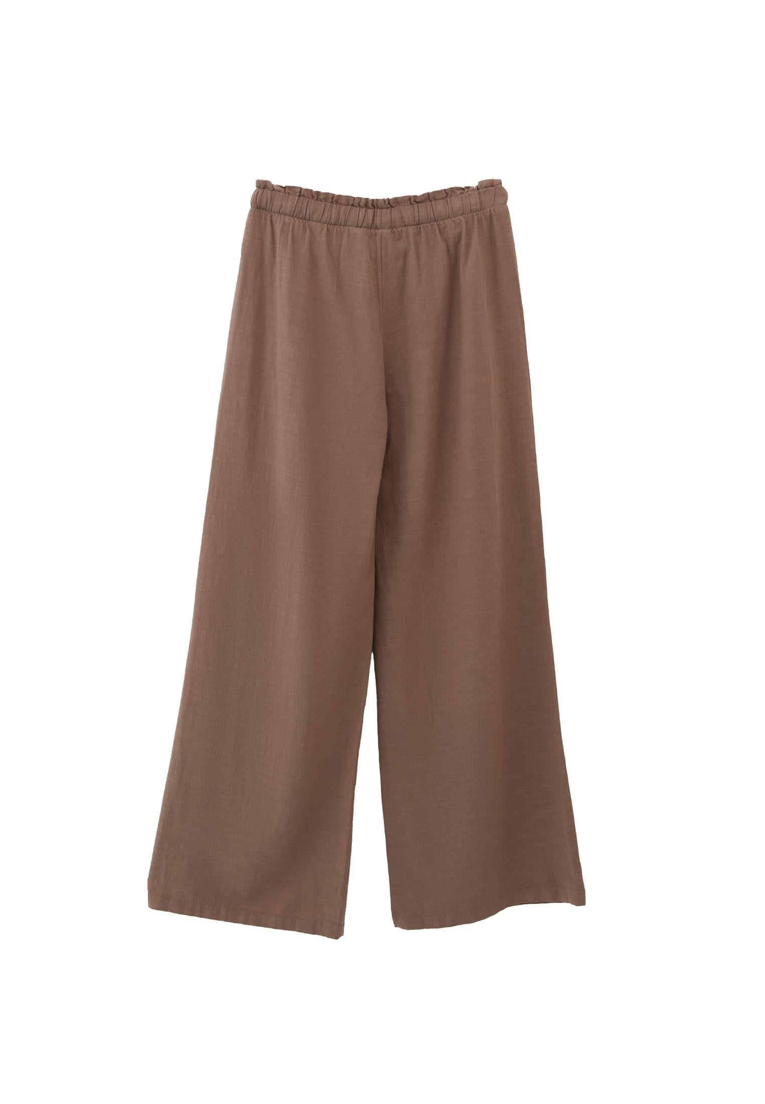 Wide Leg High Waist Pants - TAUPE GRAY