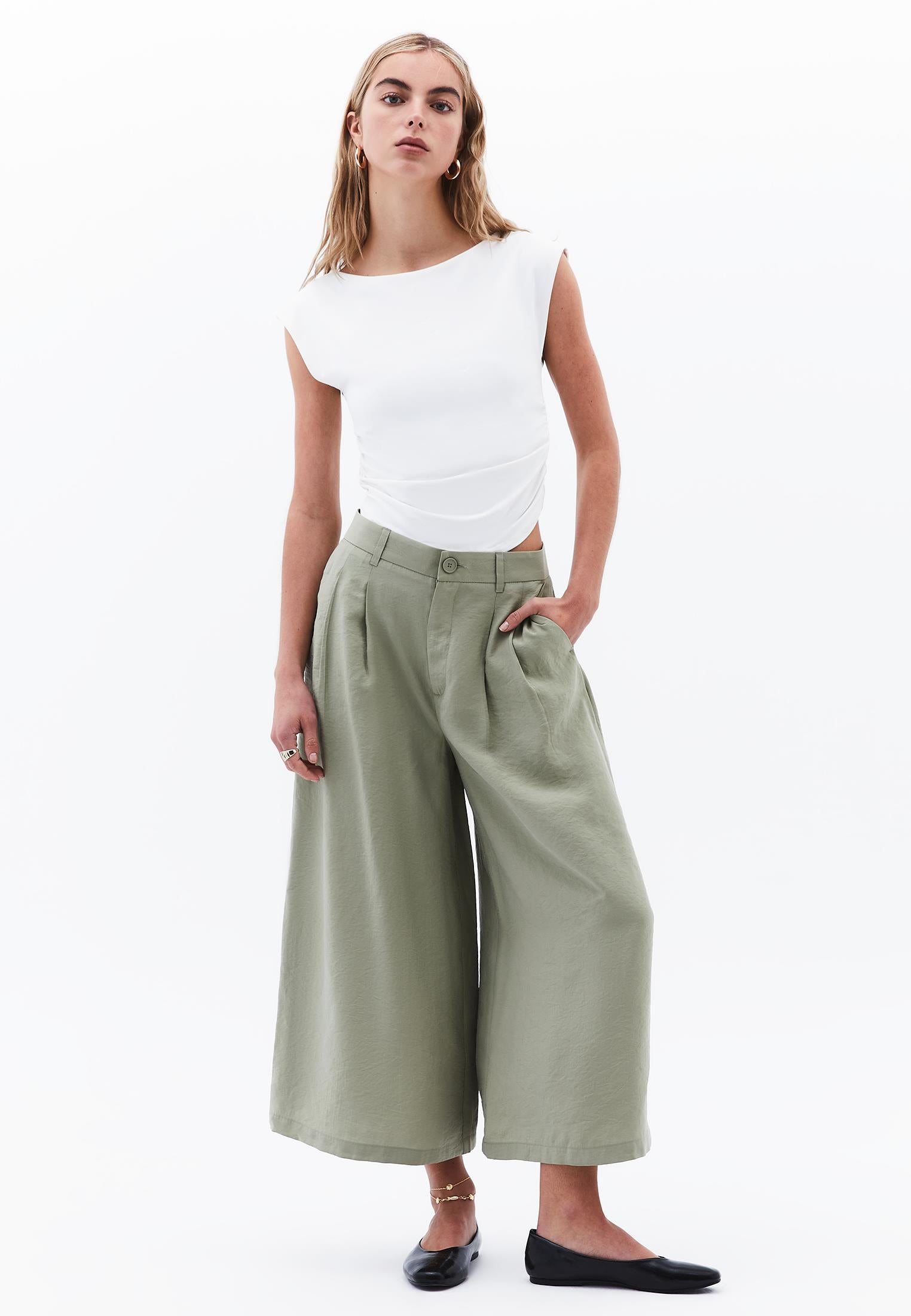 Cropped Culotte Trousers - TEA