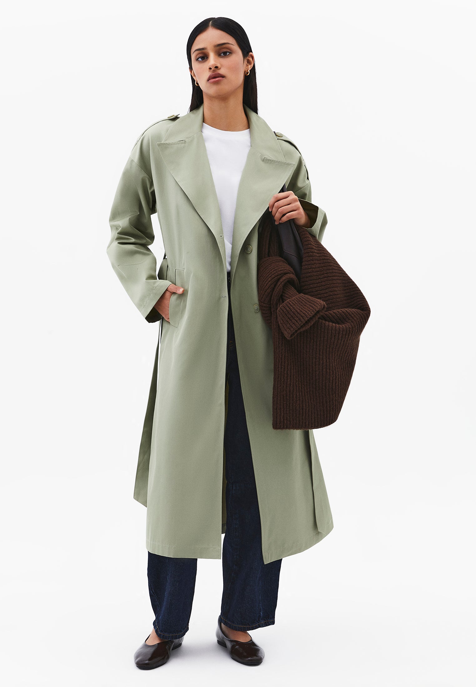 Buttoned Trenchcoat - TEA
