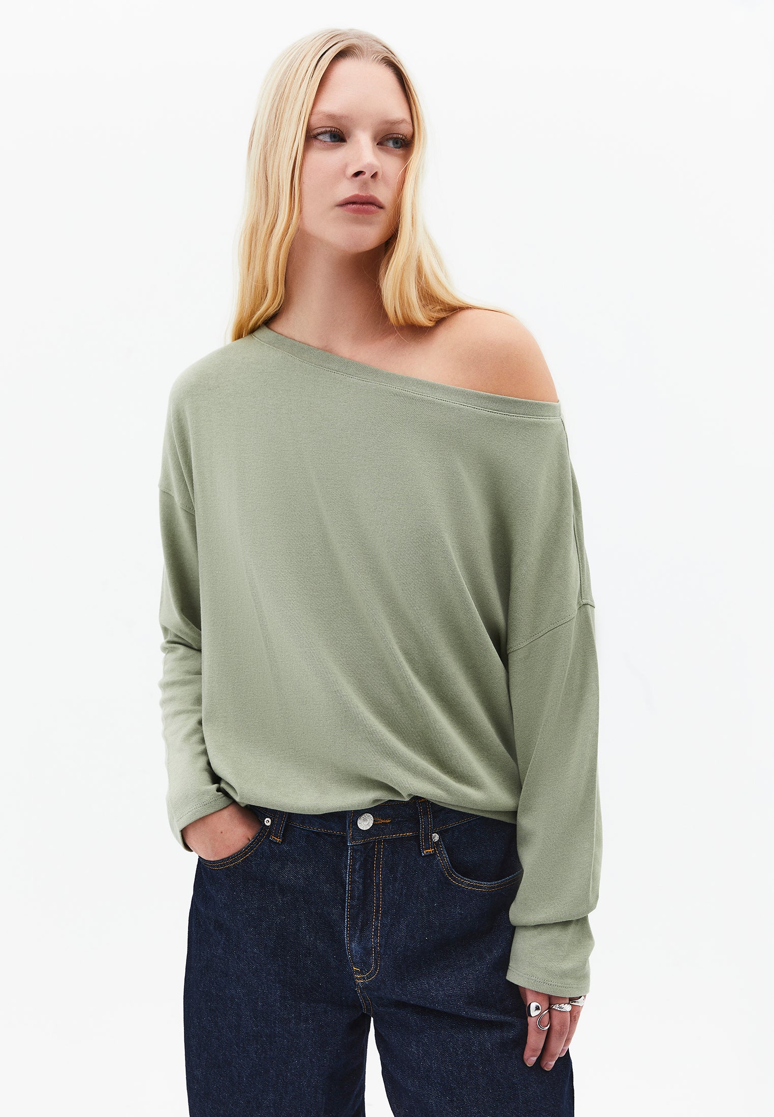 Boat Neck Knit Sweater - TEA