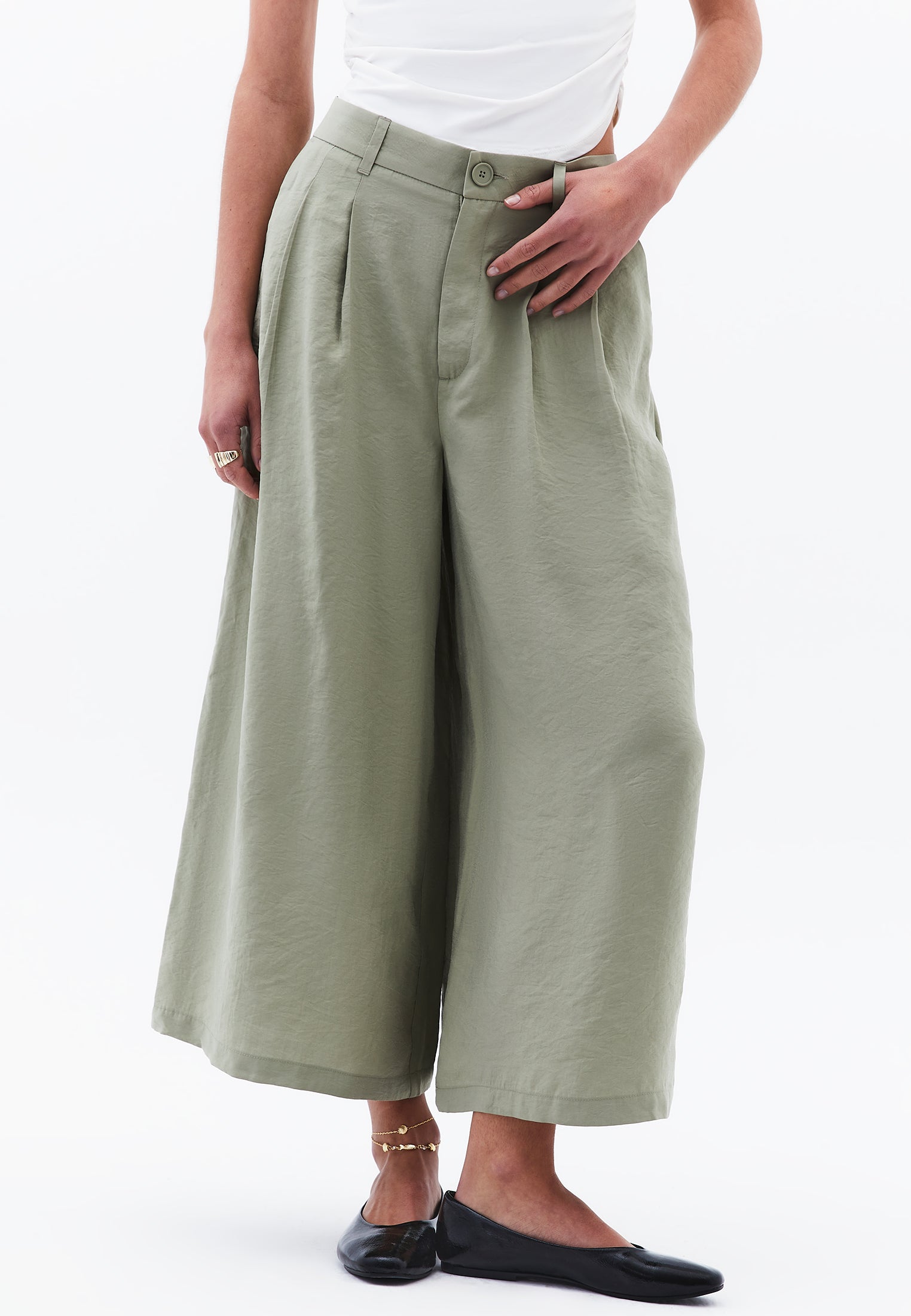 Cropped Culotte Trousers - TEA